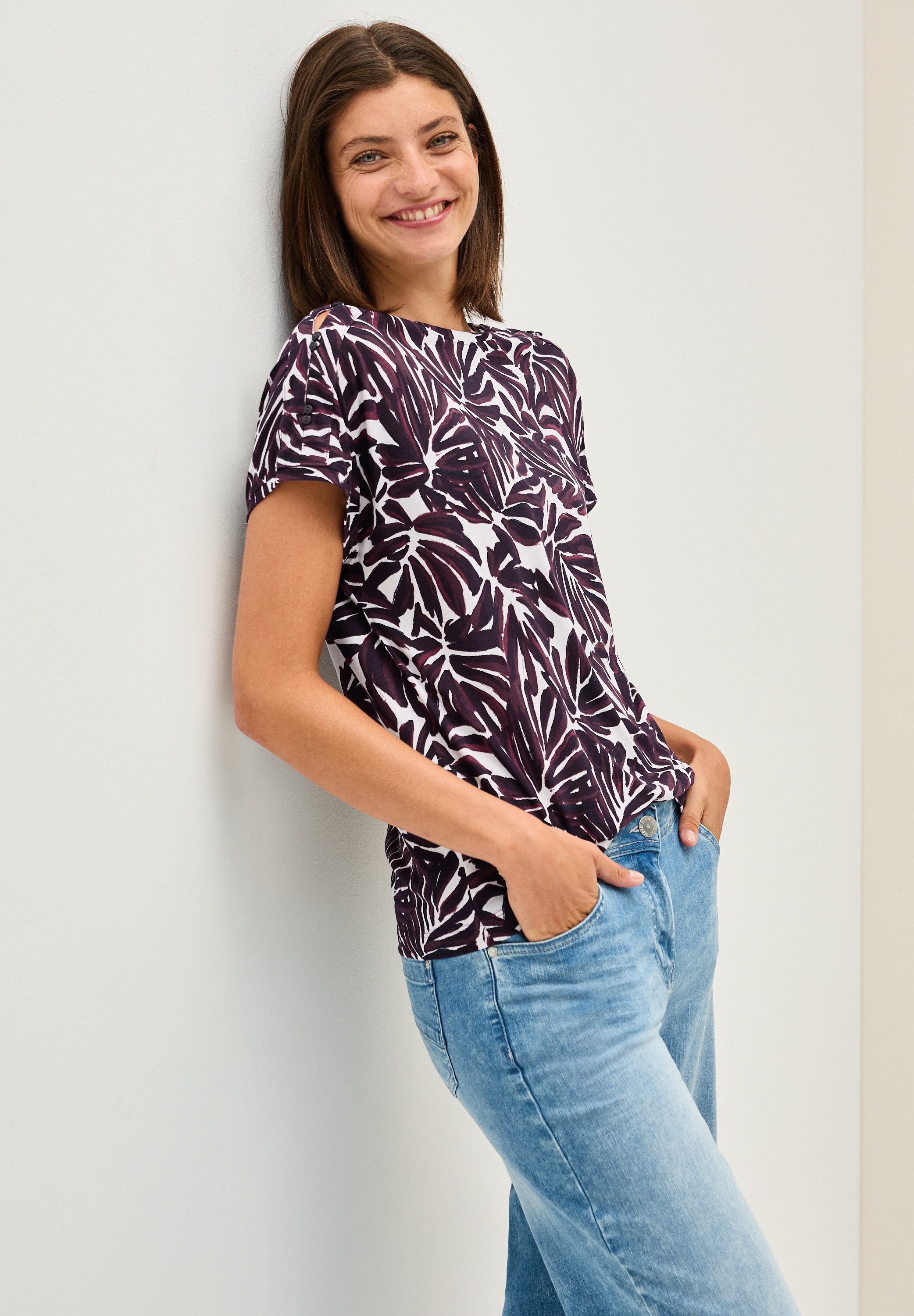 CECIL T-Shirt mit Knopfdetail an den günstig online kaufen