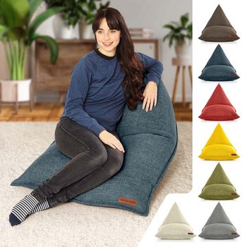 Green Bean Sitzsack Triangle (Indoor XXL Sitzsack 150x100x100cm mit EPS-Perlen Füllung -, Kuschelig Weich Waschbar), Bodenkissen Liegekissen Sitzkissen Chillkissen Liegekissen