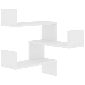 furnicato Wandregal Wand-Eckregale 2 Stk. Weiß 40x40x50 cm Holzwerkstoff