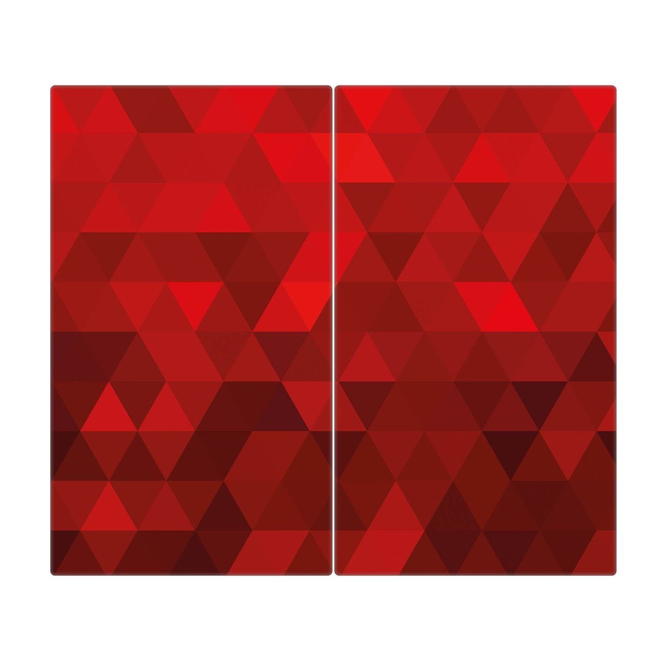 2 selbstklebende Rot, inkl. banjado Gummifüßchen) (gehärtet, Dreiecke Glas tlg., Herd-Abdeckplatte