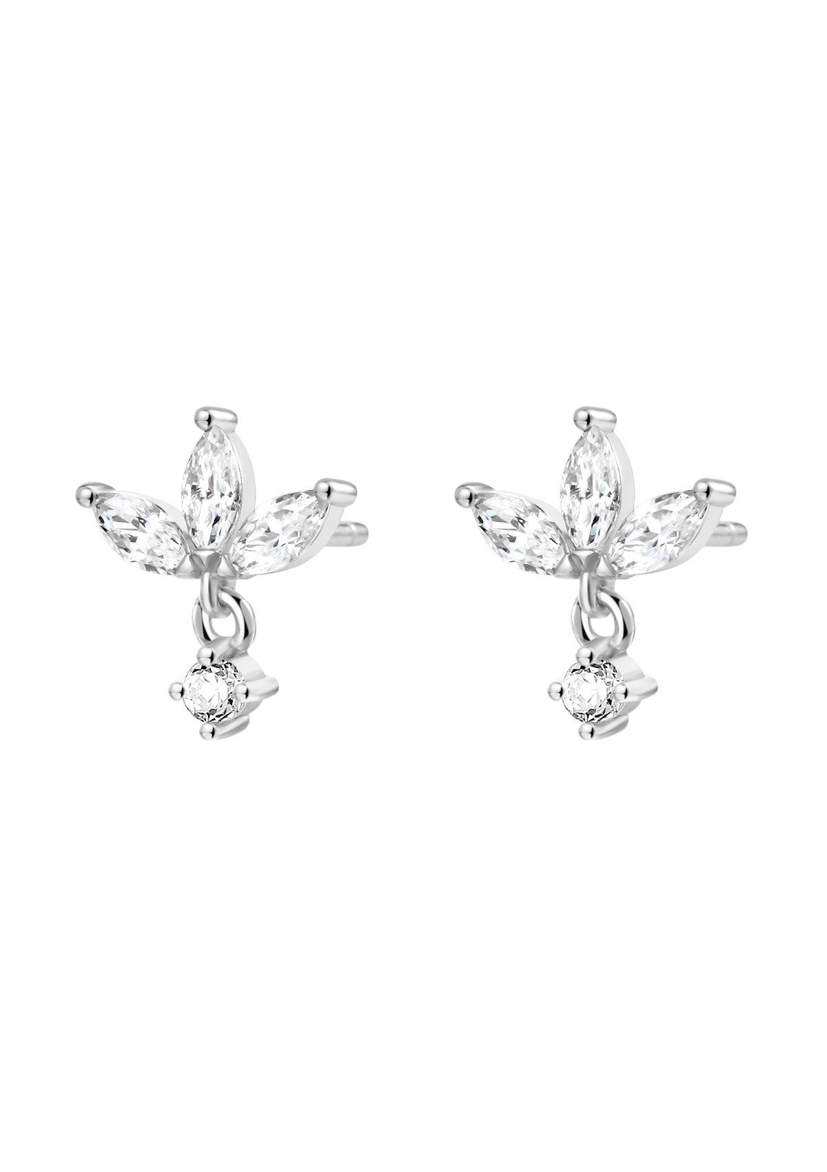 Hey Happiness Paar Ohrstecker Tropfen Silber 925 Ohrringe Blume Zirkonia, v günstig online kaufen