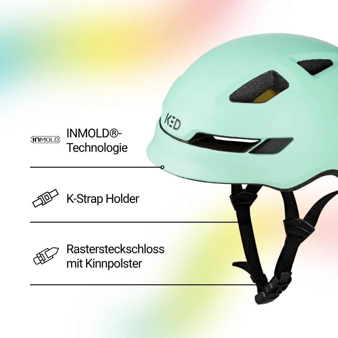 KED Fahrradhelm Pop II Lite Kinderhelm, Mit Ultraleichtem Design Und Sicherem K-FIT System