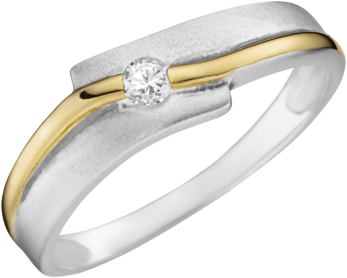 Firetti Fingerring Schmuck Geschenk Silber 925 Damenring Silberring Ring bicolor, mit Zirkonia (synth)
