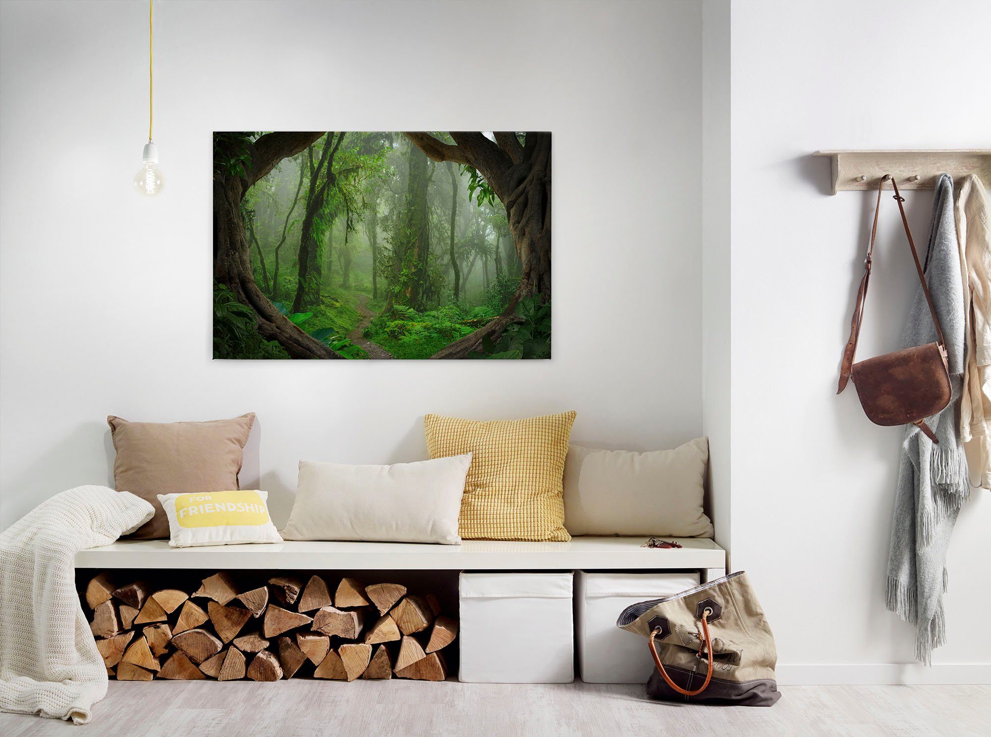 A.S. Création Leinwandbild Tropical Forest, Gemälde, Kinder, Kunst (1 St), Tropischer Wald Keilrahmen Natur Leinwand-Bild Wohnzimmer modern Wand
