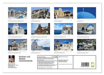 CALVENDO Wandkalender Kirchen und Klöster Griechenlands (Premium, hochwertiger DIN A2 Wandkalender 2023, Kunstdruck in Hochglanz)