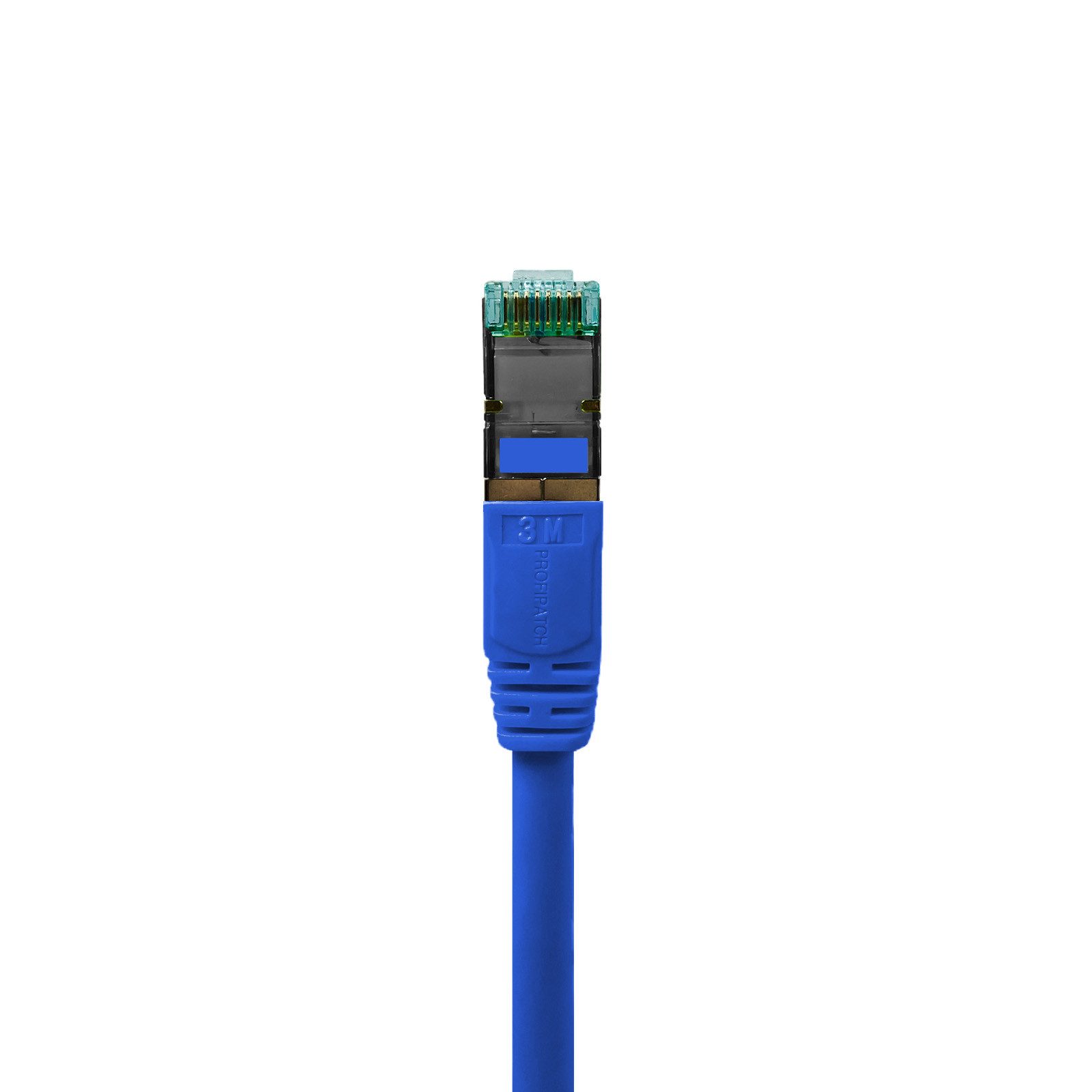 ProfiPatch Patchkabel Cat.8.1 S/FTP RJ45 TPE superflex PiMF LSZH 2000MHz 40GB LAN-Kabel, RJ45, (1000 cm), vergoldet, halogenfrei, blau