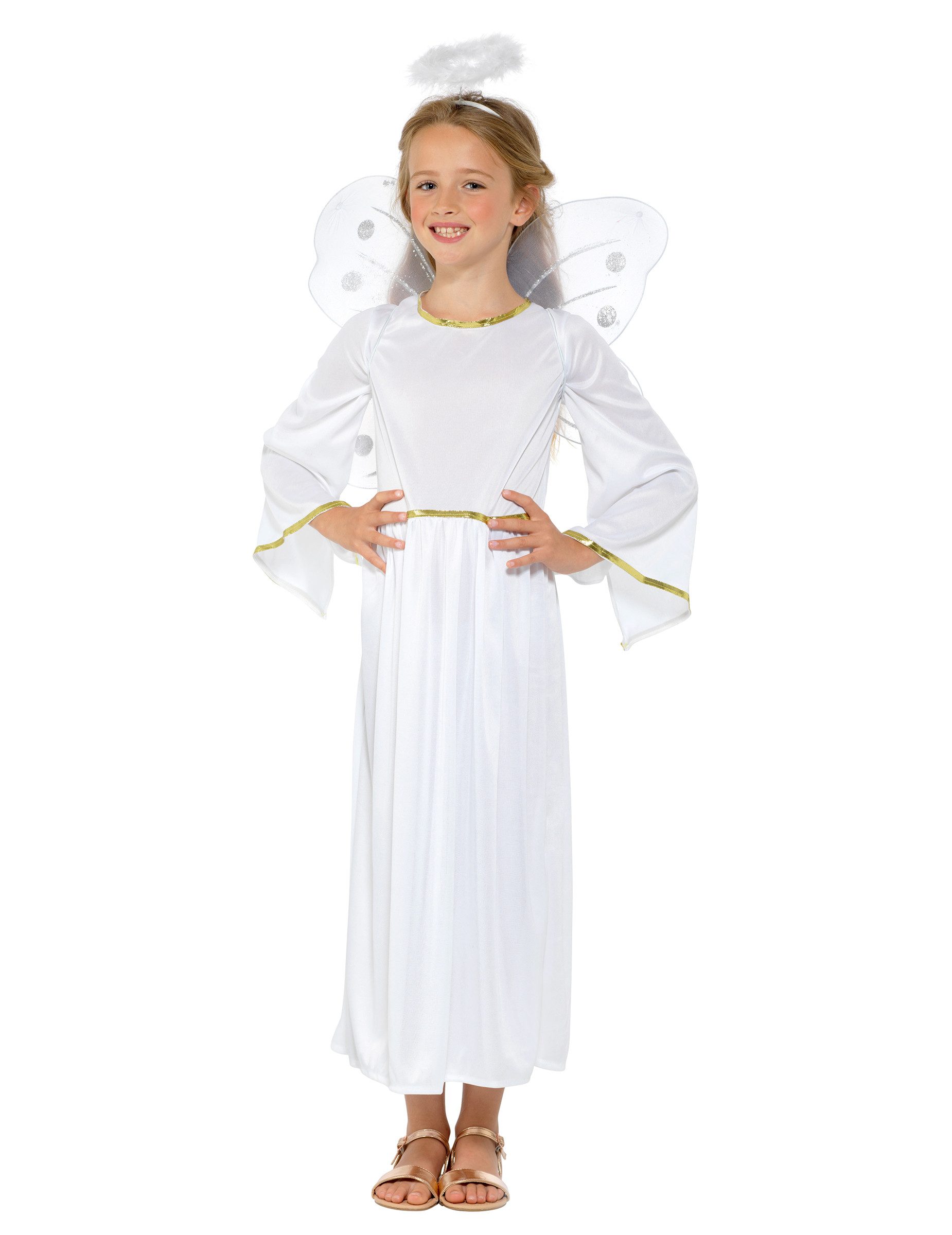 REDSUN Kostüm Engel-Mädchenkostüm Engelchen-Verkleidung weiß-gold