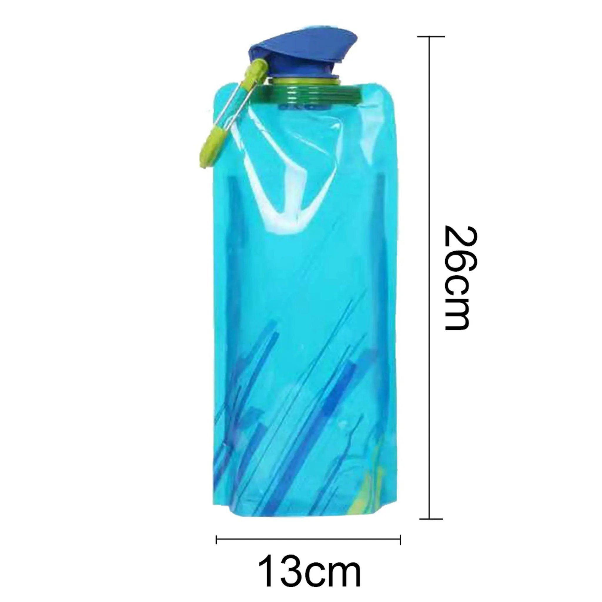 700ML Wasserflaschen Faltbare von Set Blau Trinkflasche Beutel 3 Trinkflasche Flasche TUABUR