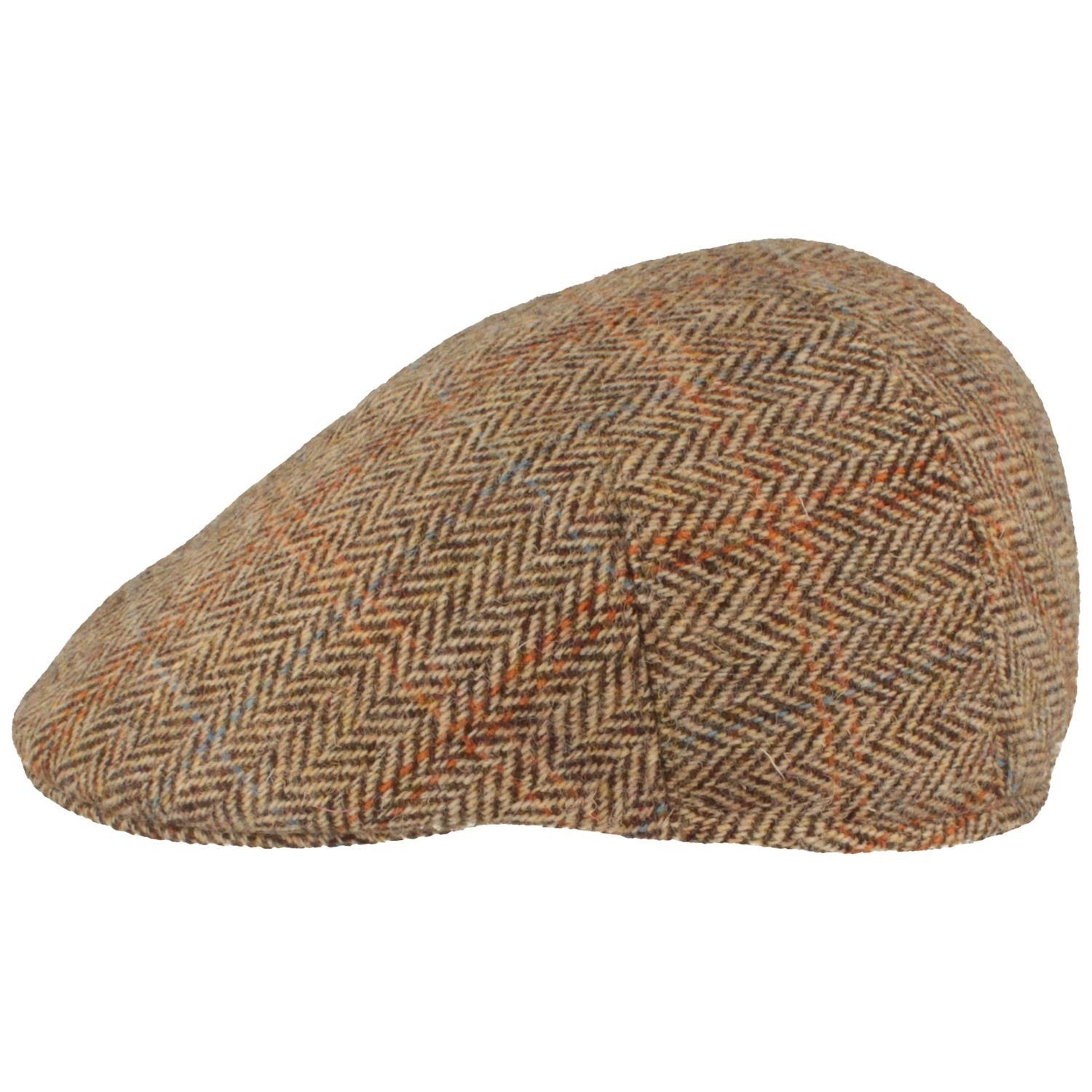 Breiter Schiebermütze Harris-Tweed knautschbare Flatcap Schirmmütze / Hut-Breiter beige