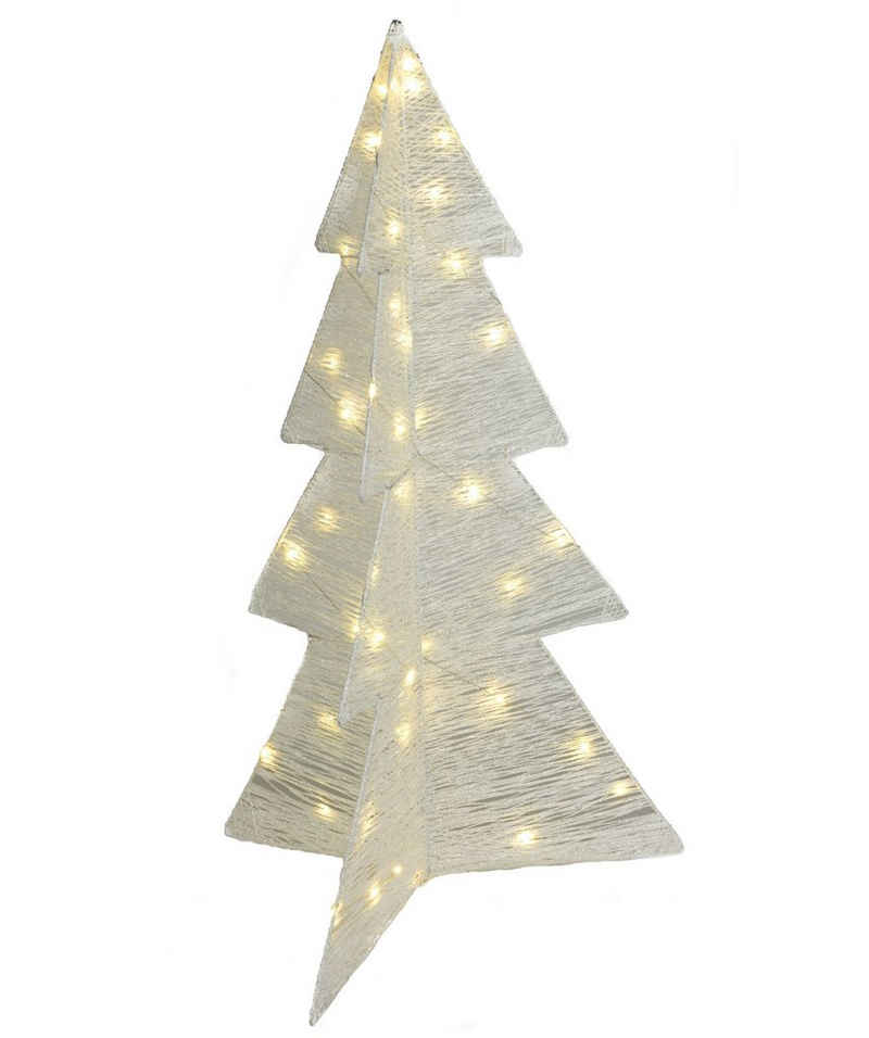 Spetebo Dekobaum LED Tannenbaum warm weiß beleuchtet mit Timer WEIß (Stück, 1 St., Beleuchteter Tannenbaum klappbar), Klappbarer Deko Aufsteller mit 30 LED Batterie betrieben