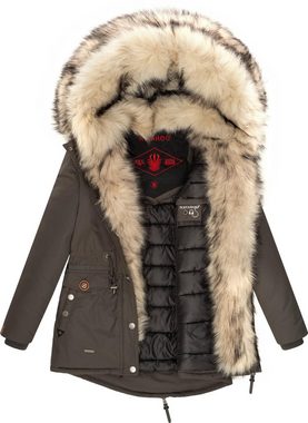 Navahoo Wintermantel Sweety abgefahrener Winterparka m. 2 Kunstpelz-Kapuzen