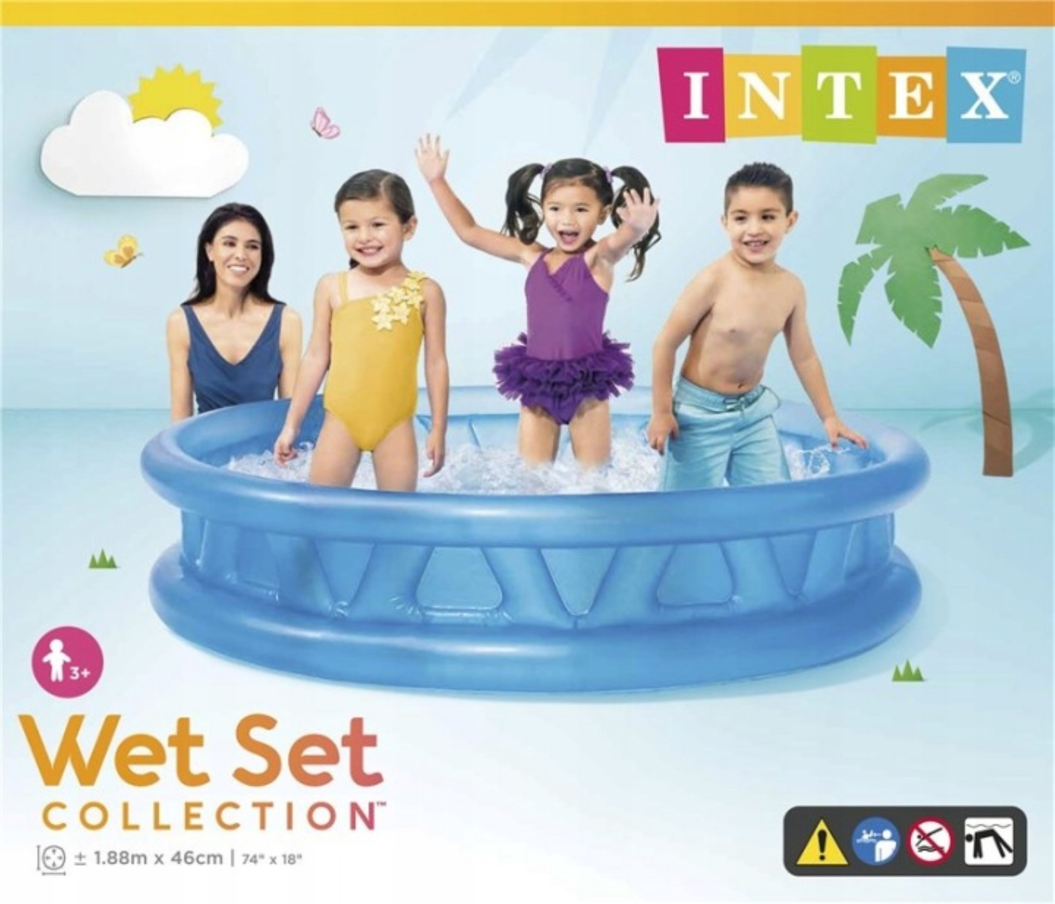 Intex Aufblasbare Schwimmfigur INTEX Kinderpool 188x46 cm Aufblasbar Planschbecken 3+ Grau