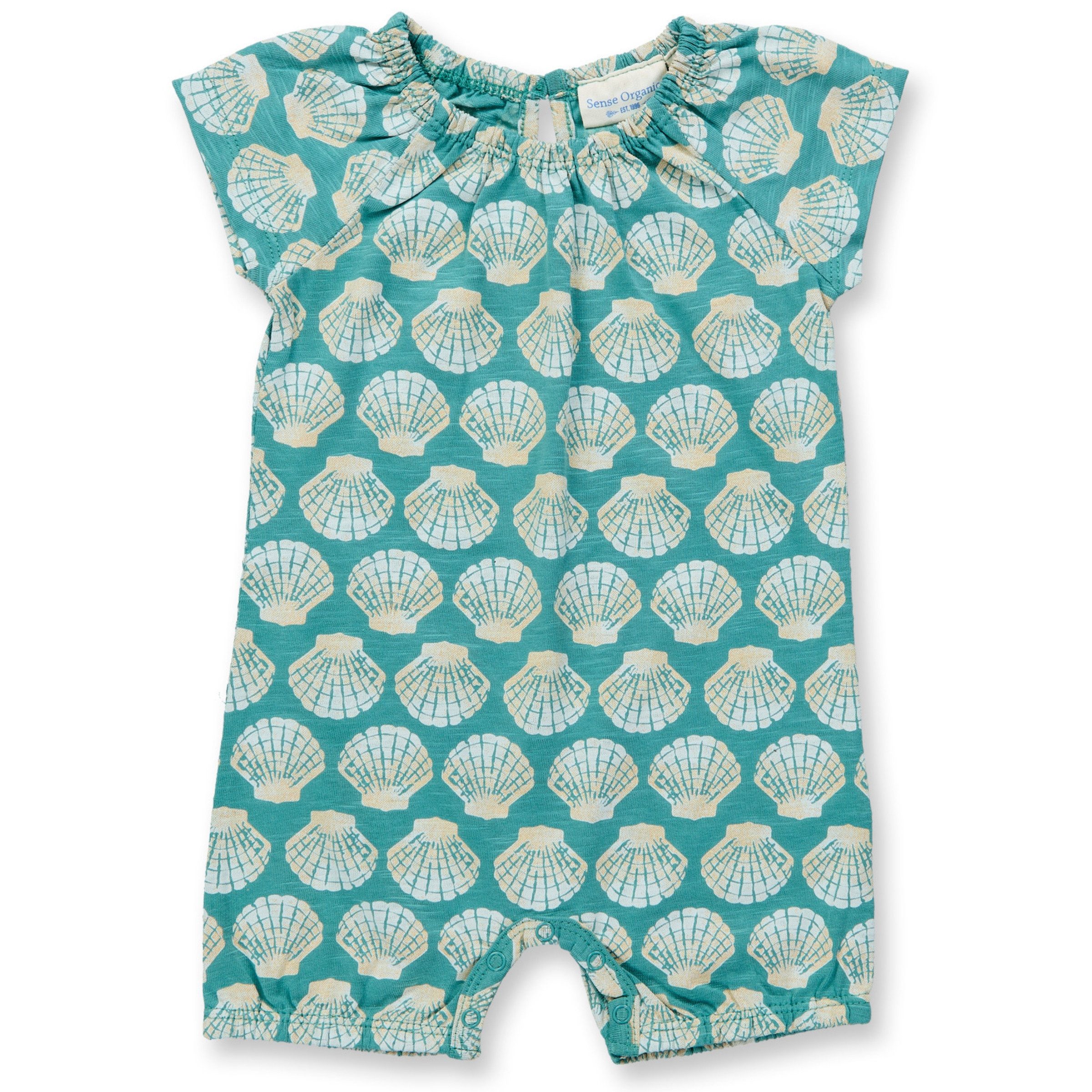 Sense Organics Spieler Sense Organics Lua Baby Playsuit Spieler Seashells Sea Green 62/68