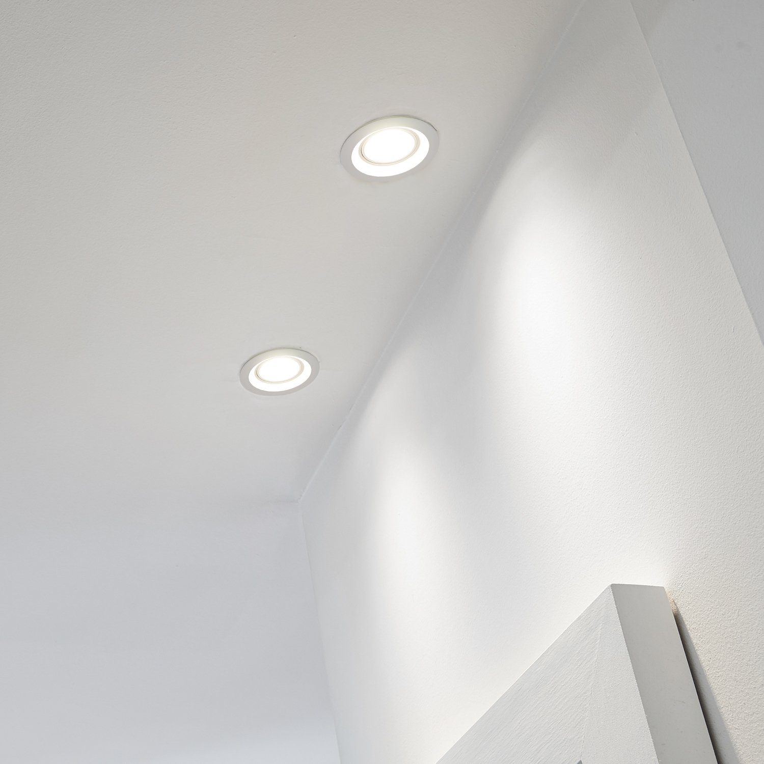 LEDANDO LED Einbaustrahler 3er LED Einbaustrahler Set Weiß mit 4000K LED GU10 Markenstrahler von