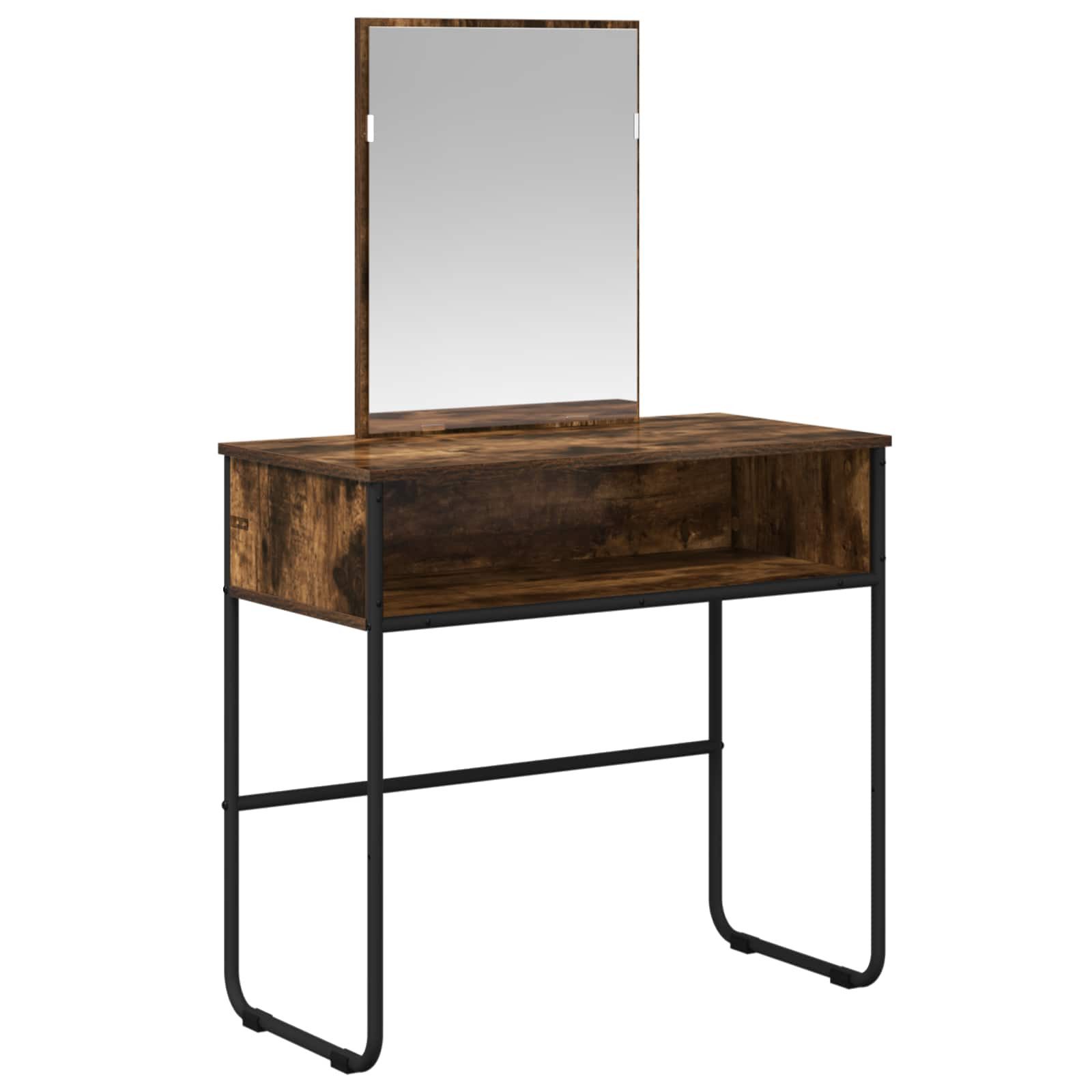 vidaXL Schminktisch Schminktisch Geräucherte Eiche 81 x 40 x 131 cm Holzwerkstoff (1-St)