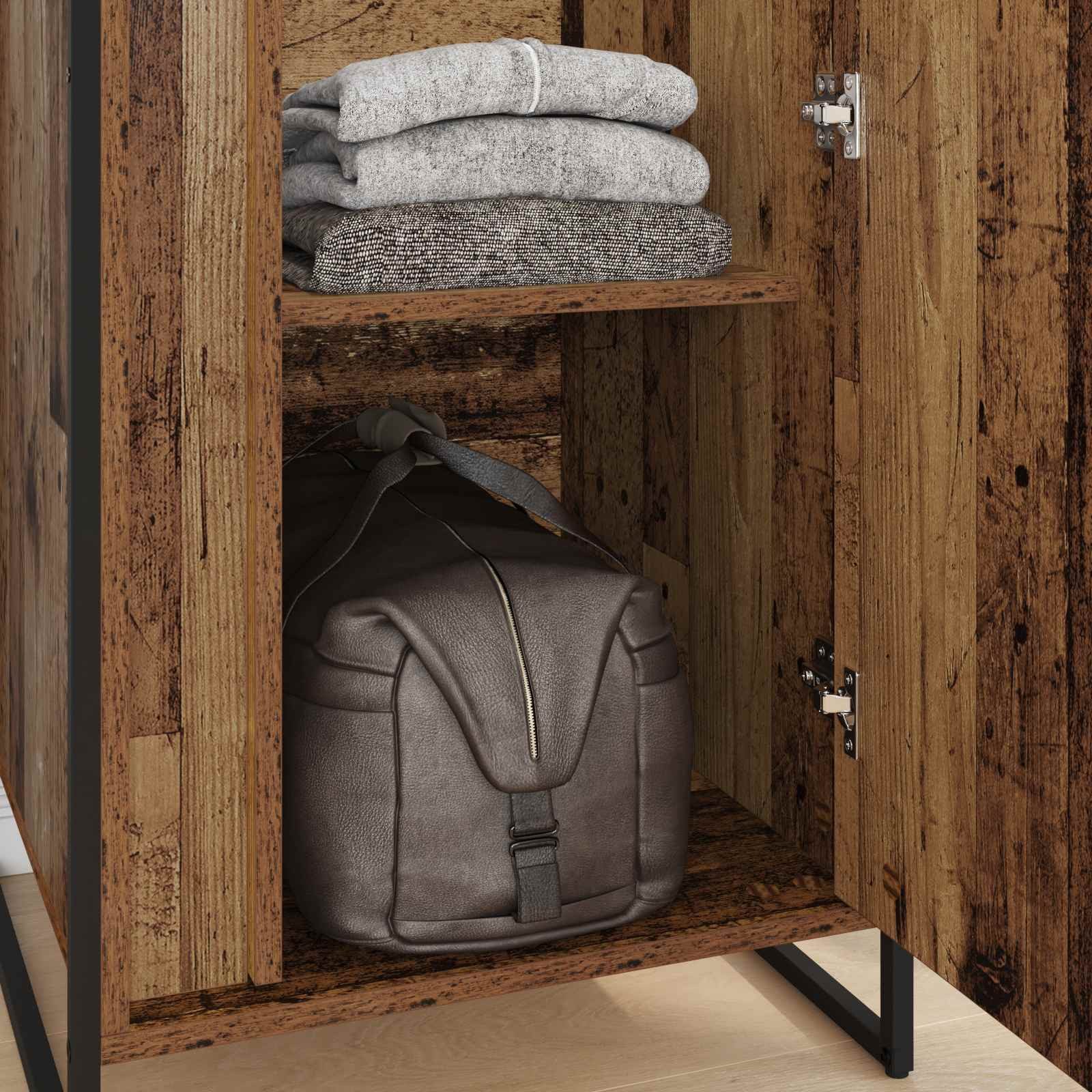 vidaXL Kleiderschrank Warderobe mit Tür 2 pcs Altholz 50 x 50 x 200 cm Holz günstig online kaufen