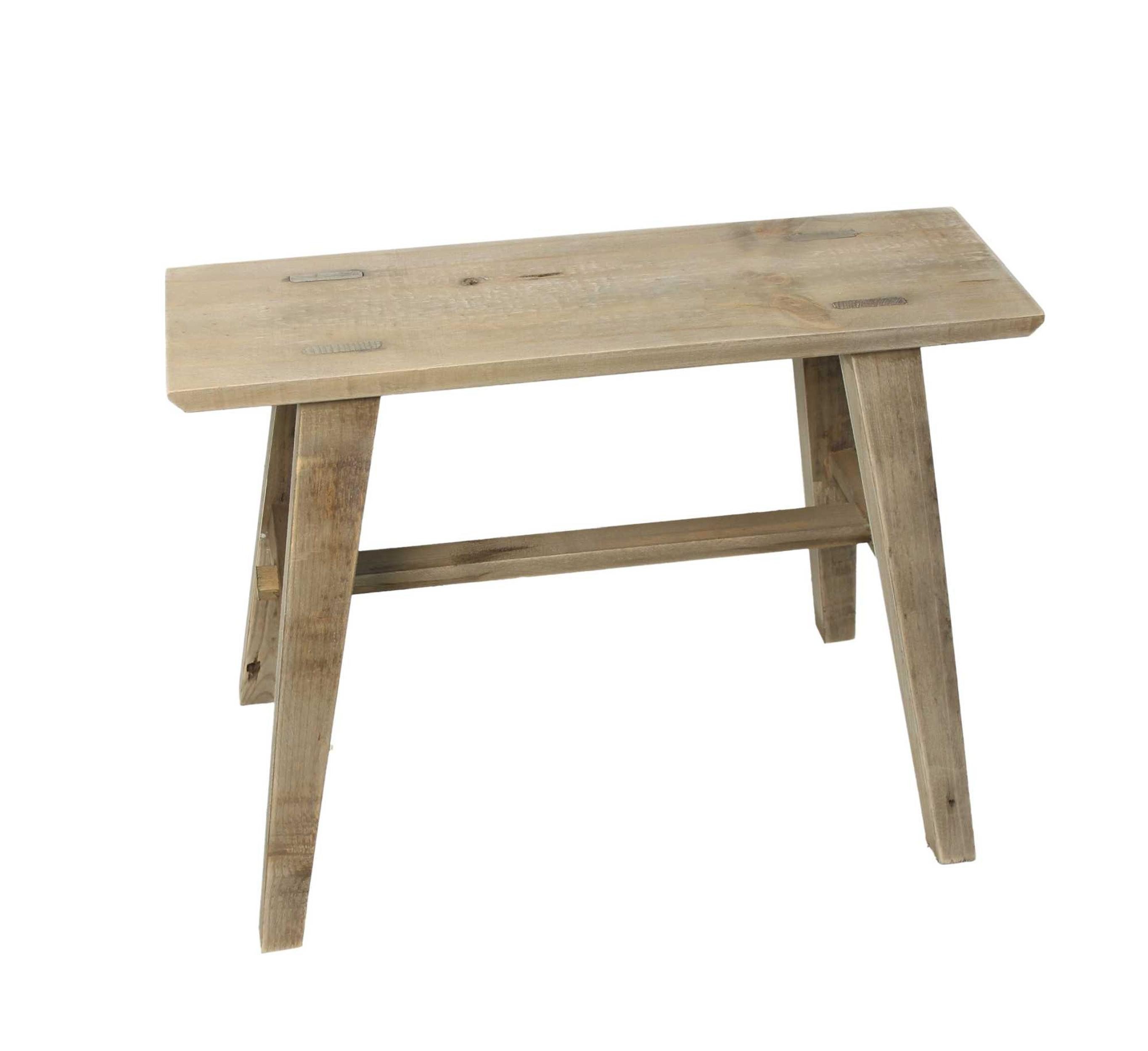 Frank Flechtwaren Blumenhocker Hocker Used Look recyceltes Holz – Holzbank rustikal