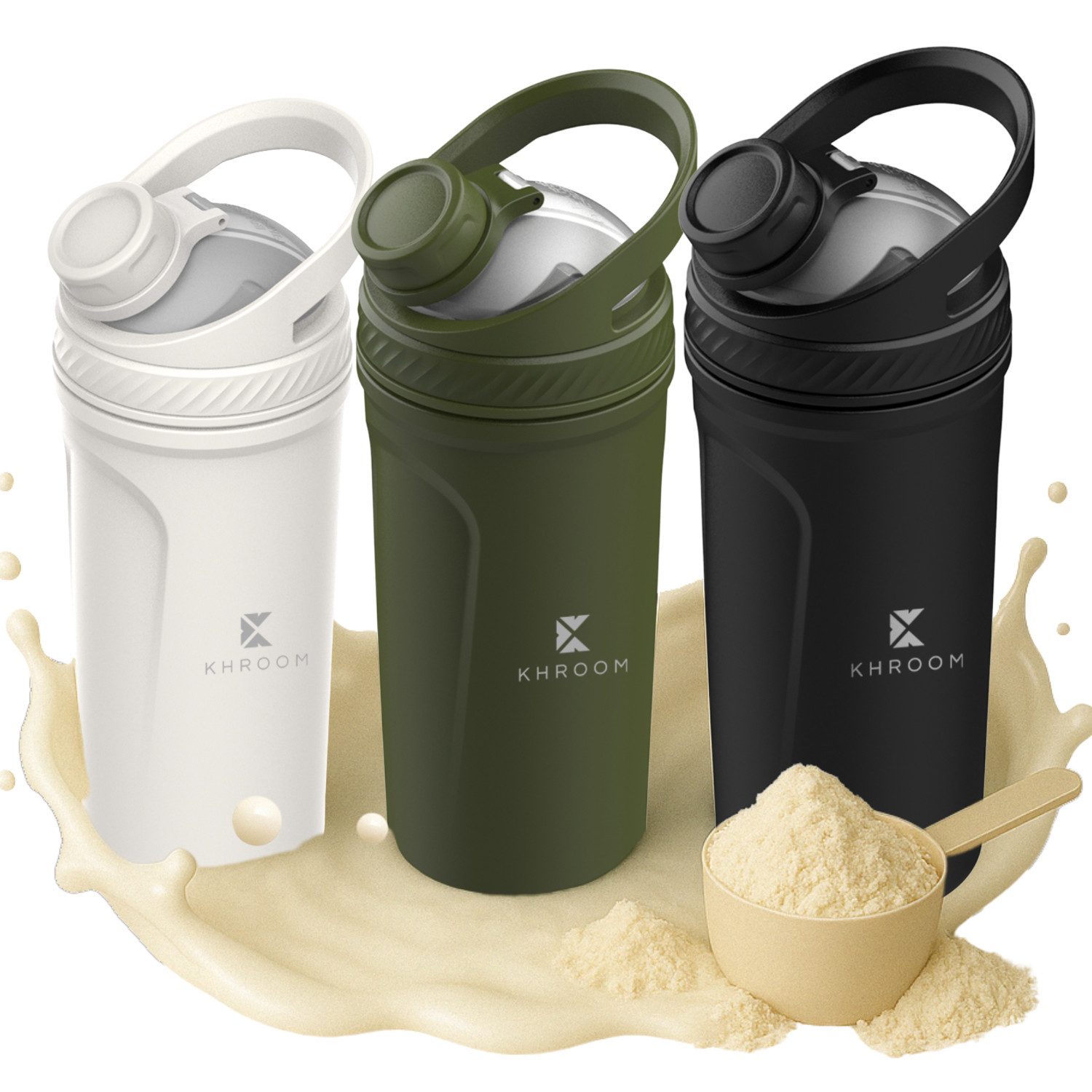 Protein Shaker Edelstahl, 700ml, Eiweiß Shaker, Fitness Shaker
