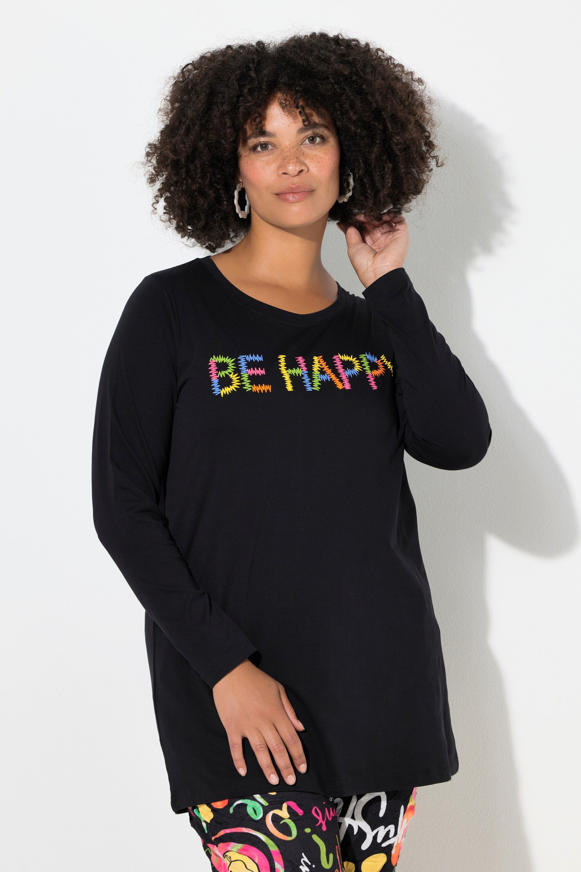 Angel of Style Longsleeve T-Shirt bequeme Passform BE HAPPY günstig online kaufen