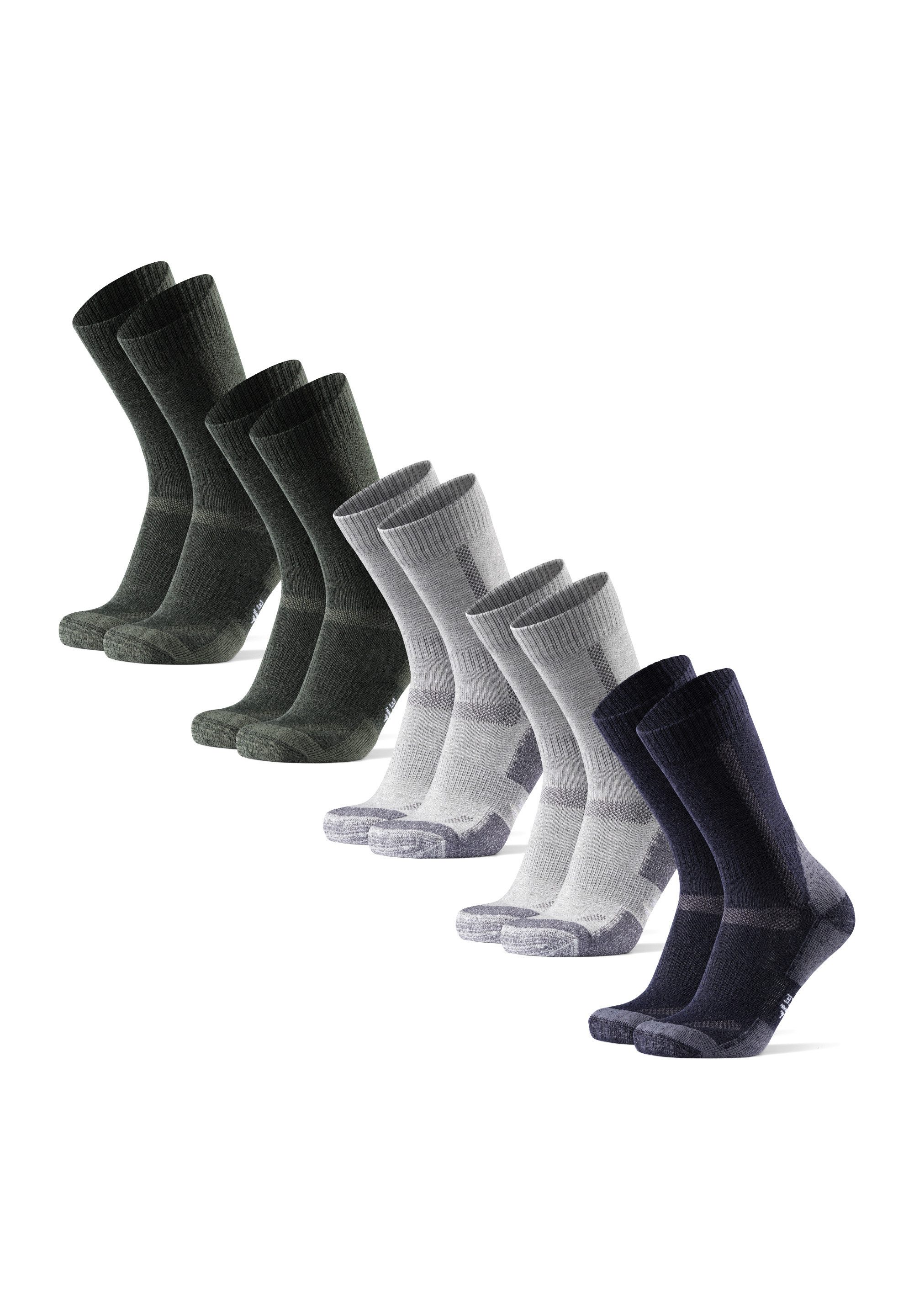 DANISH ENDURANCE Sportsocken Classic Crew 5 Paar Anti-Blasen Wandersocken für Damen & Herren, thermoregulierend
