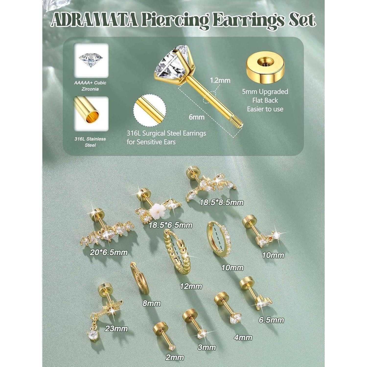 Adramata Piercing-Set Handtuch 100% Baumwolle Blau Strandtuch Saugstark Schadstoffgeprüft – Bild 4 von 5