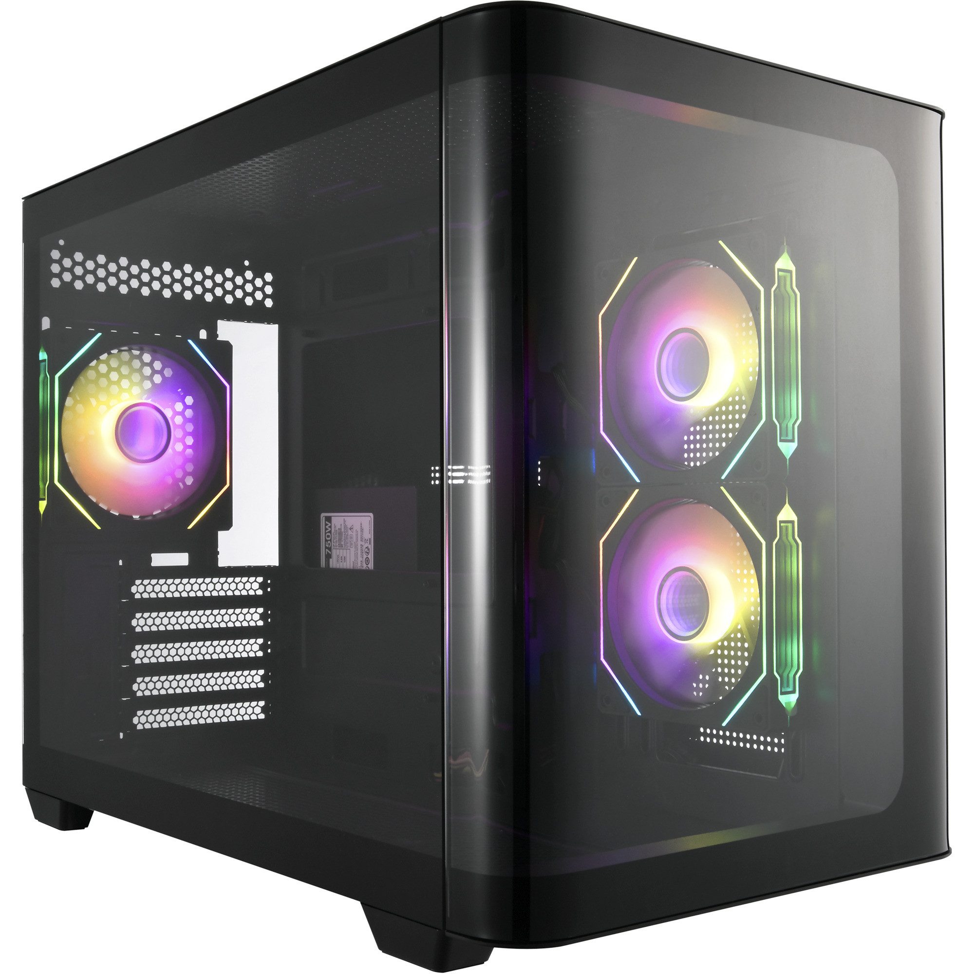 Fortron PC-Gehäuse FSP S380, Tower-Gehäuse, (Tempered Glass x 2)