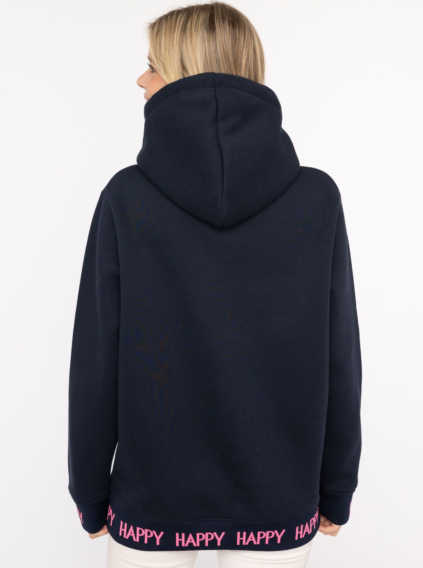 Zwillingsherz Hoodie "Always Positive" Kapuze, Stickerei, Fronttasche, Bündchen-Schriftzug, Langarm