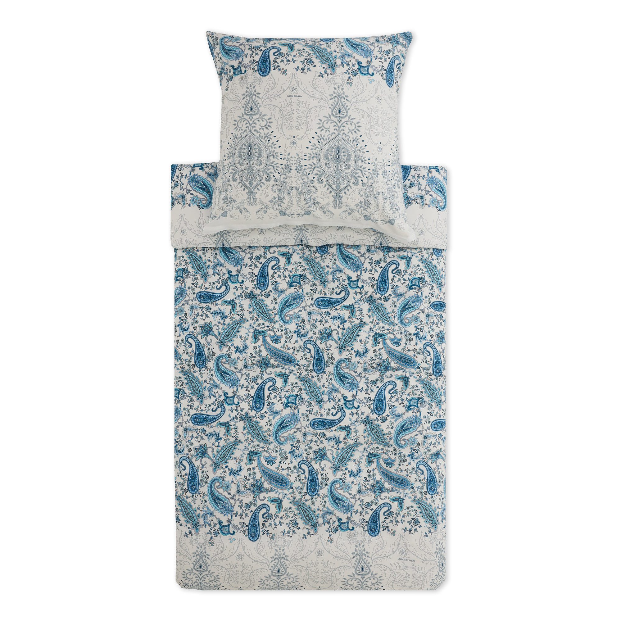 Bassetti Bettwäsche Bettwäsche Bassetti Mako Satin Monnalisa C1 türkis blau 135x200, Mako Satin, 2 teilig, 100% Baumwolle (Premium Mako Satin)