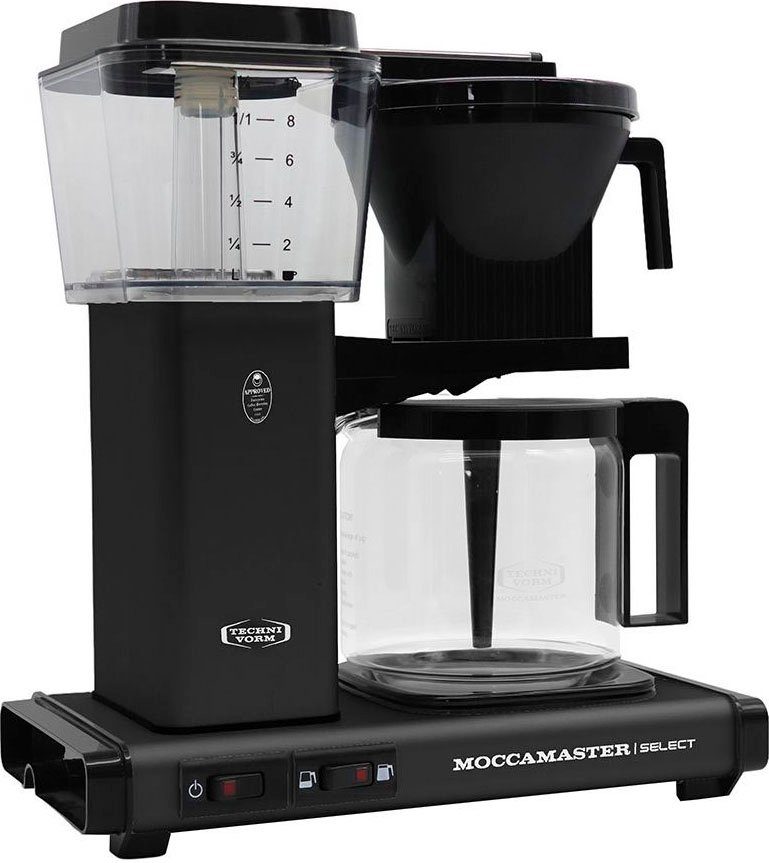 black, Moccamaster matt Filterkaffeemaschine KBG Kaffeekanne, 1,25l Papierfilter 1x4 Select