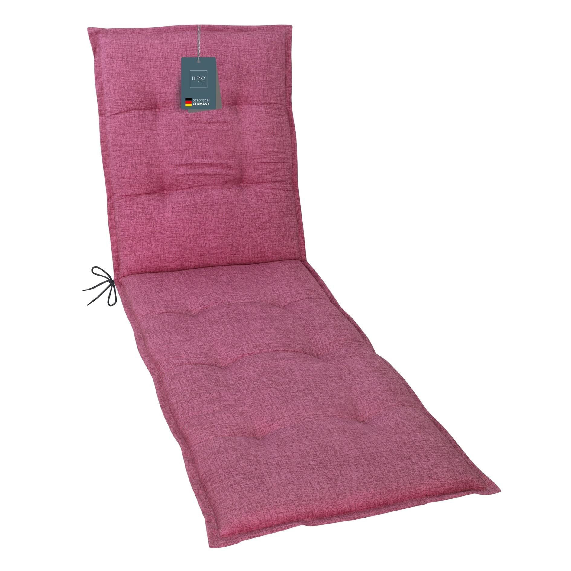 LILENO HOME Liegenauflage perfekt für Strandliege, Sonnenliege Auflage, Gartenliege Auflage, (1er Set), Polster Auflage für Rollliegen Pink, Sitzpolster