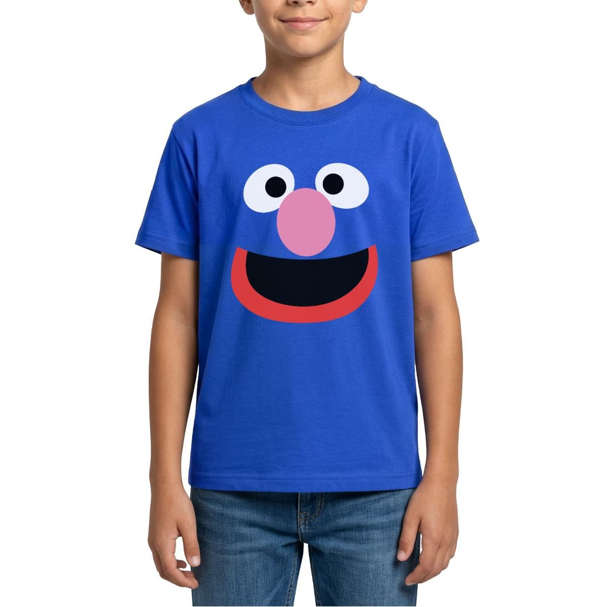 T-Shirt Sesamstraße Grobi Gesicht Karneval Teenager T-Shirt