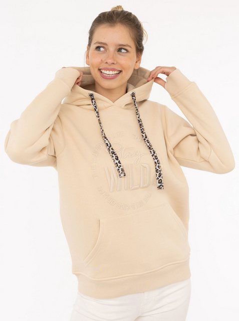 Zwillingsherz Hoodie "Nelina" mit Leo Band und schlichter Stickerei "Stay W günstig online kaufen