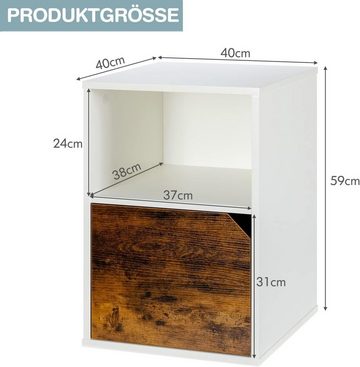 KOMFOTTEU Nachttisch Nachtschrank (Set), aus Holz