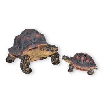 colourliving Tierfigur Schildkröten Figuren 2er Set Deko Schildkröte, Handbemalt, Wetterfest, Realistische Darstellung