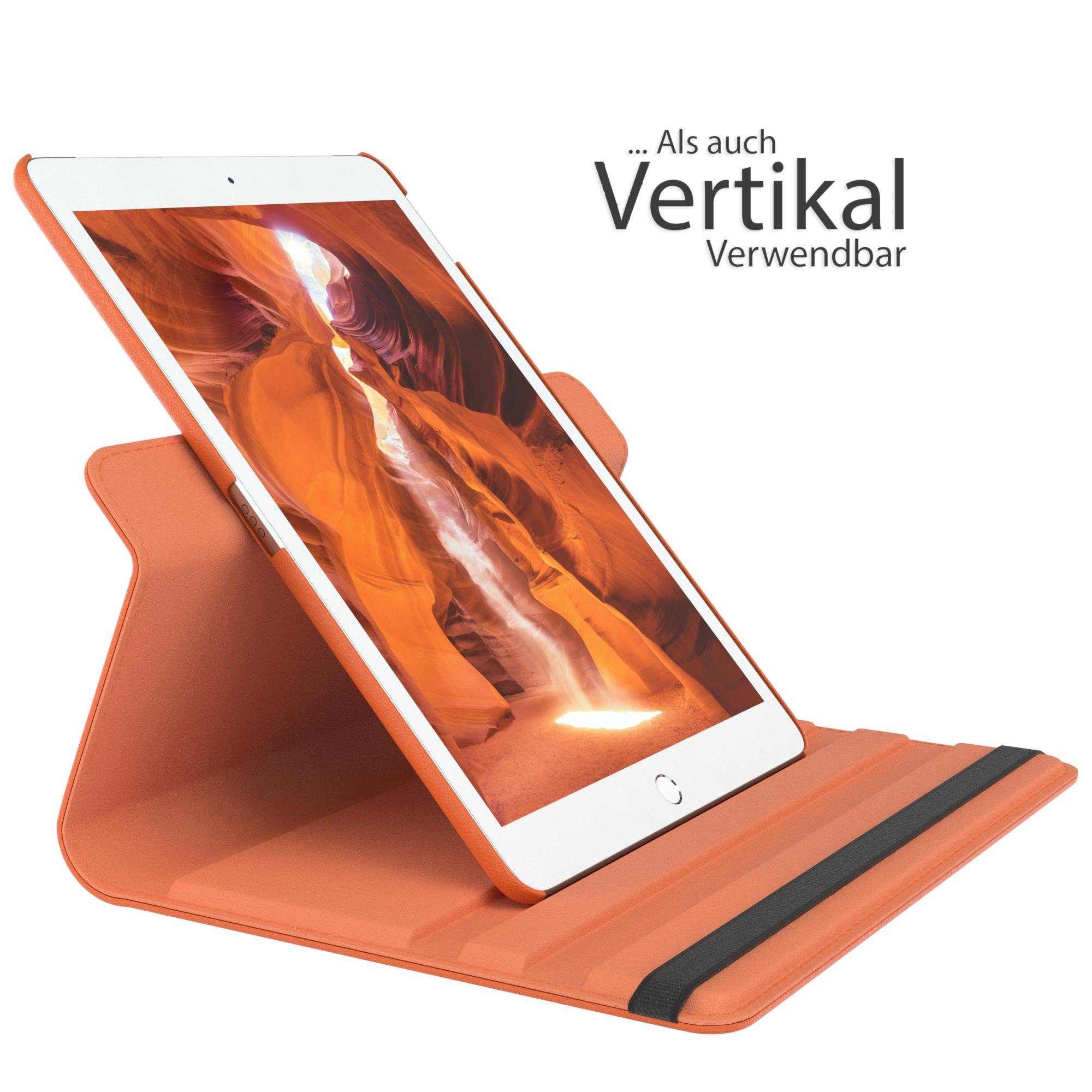 EAZY CASE Tablet-Hülle Rotation Case für Apple iPad 7./8./9. Gen. 10,2 Zoll, Tabletschutz robust magnetisch verstellbar Klappetui mit Deckel Orange – Bild 4 von 5