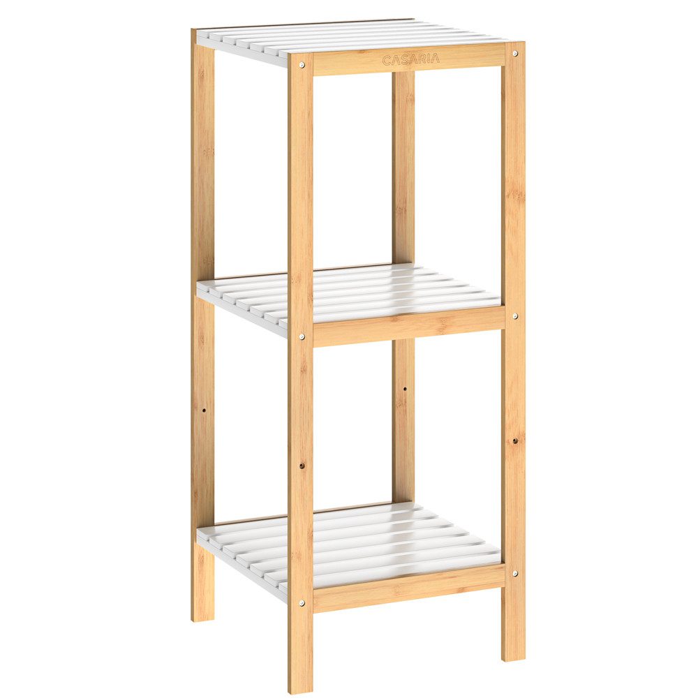 Casaria Badregal, Bambus 3 Ablagen 80x33x34 cm Holz Badezimmer Badregal Holzregal
