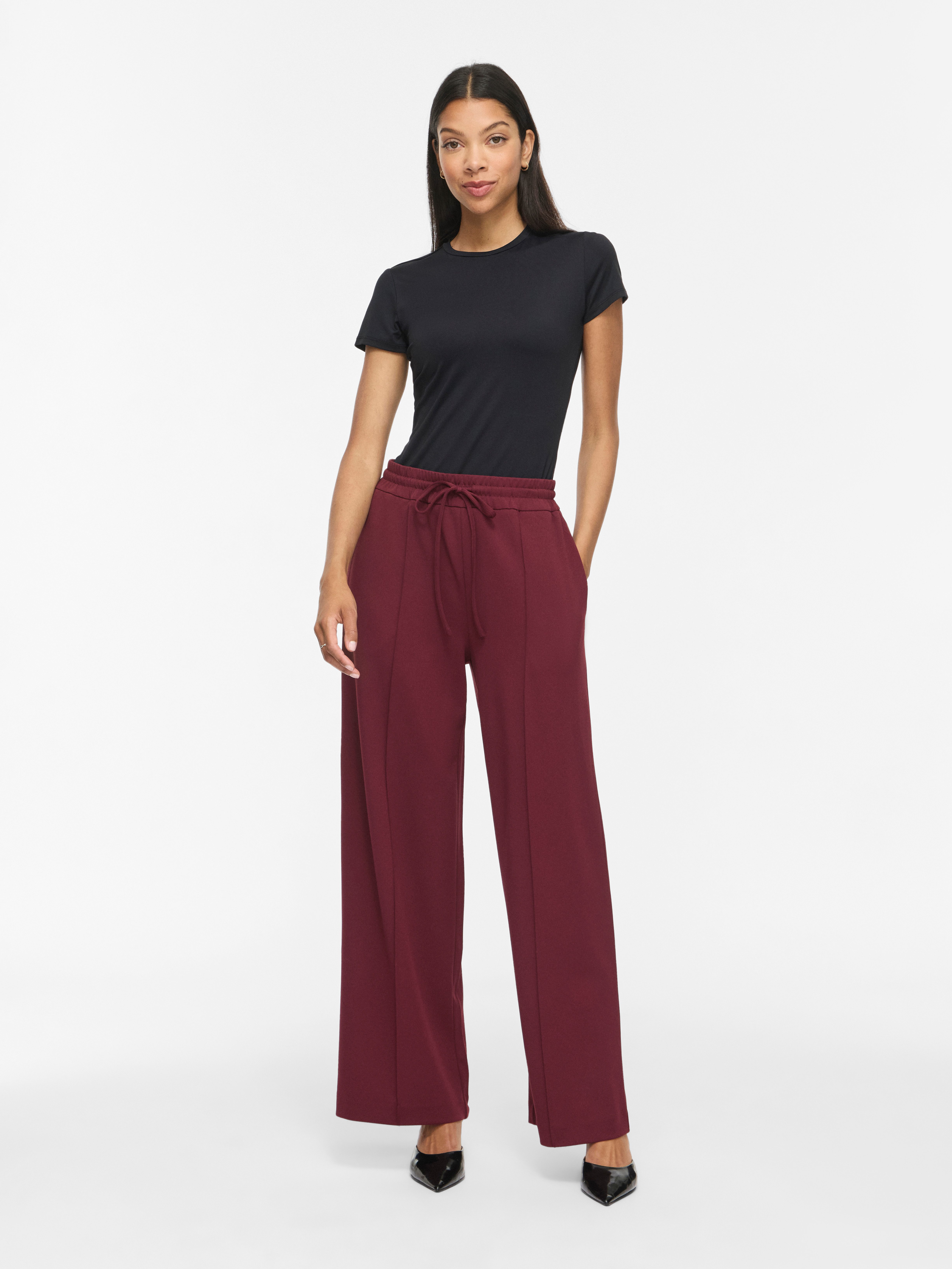 Vila Schlupfhose VICLUA HW WIDE PANTS-NOOS Materialmix