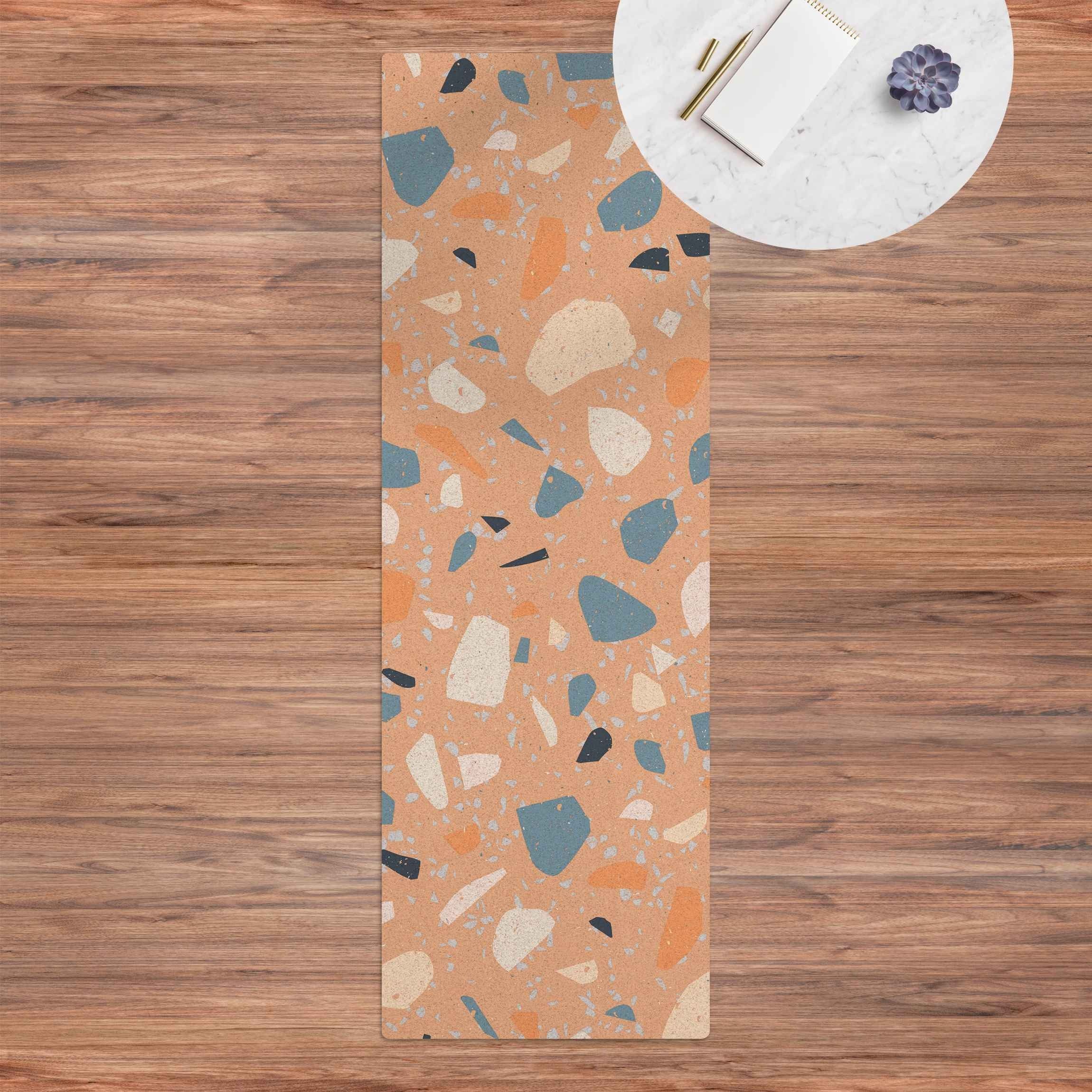Bilderdepot24 Läufer Teppich Kork Flur Küche Muster Terrazzo lang modern funktional