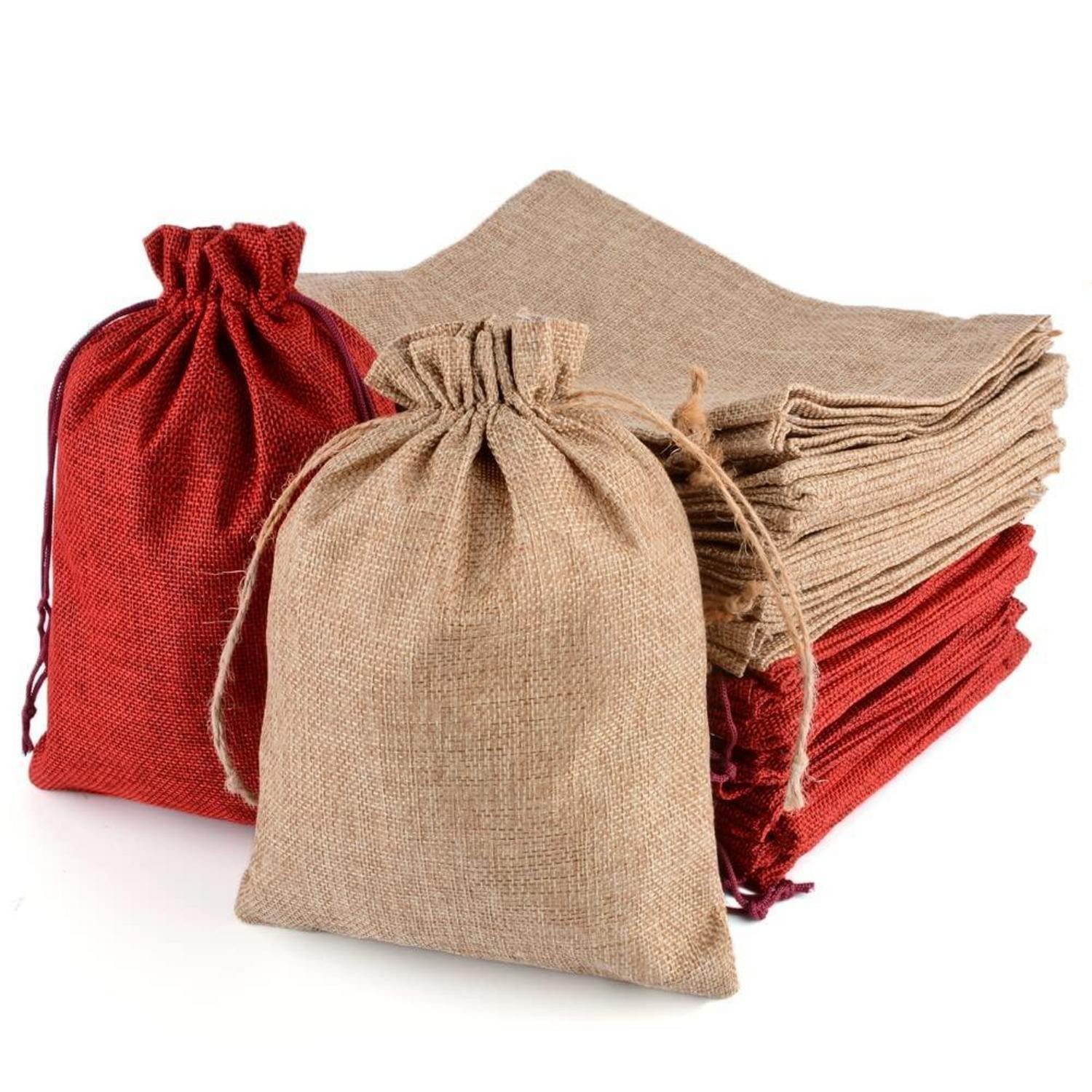 LuxusKollektion Jutesäckchen Jutesäckchen mit Kordelzug 20x30cm 30er Pack