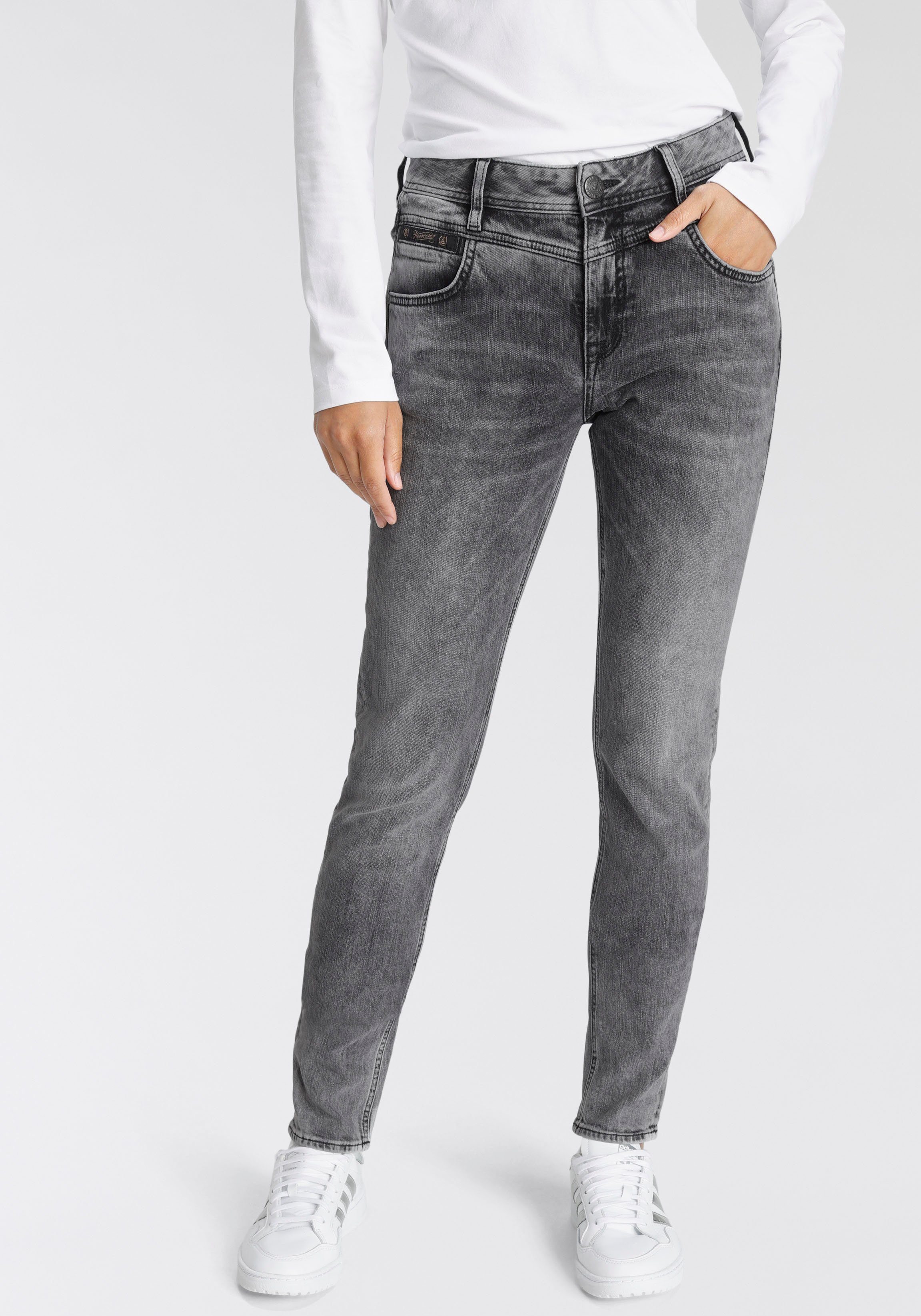 DENIM Herrlicher Slim-fit-Jeans Recycled Waist Normal RECYCLED Polyester 730 PEPPY SLIM silent