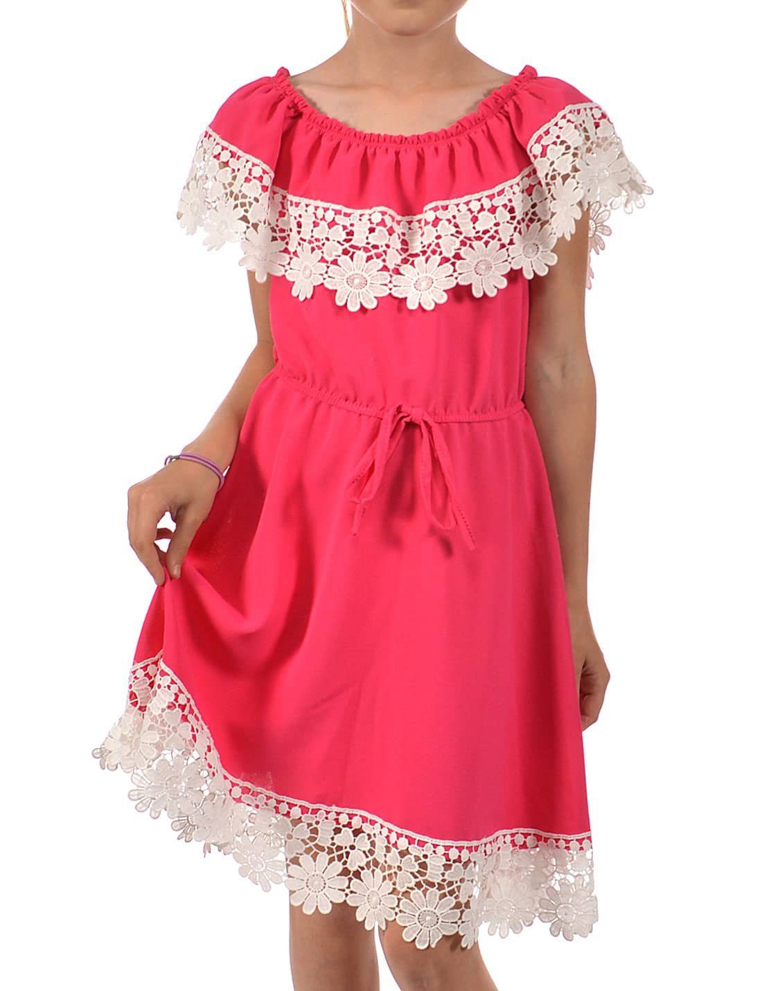KMISSO Sommerkleid »Mädchen Kleid Schulterfrei mit Spitze« (1-tlg) bequem  zu tragen online kaufen | OTTO