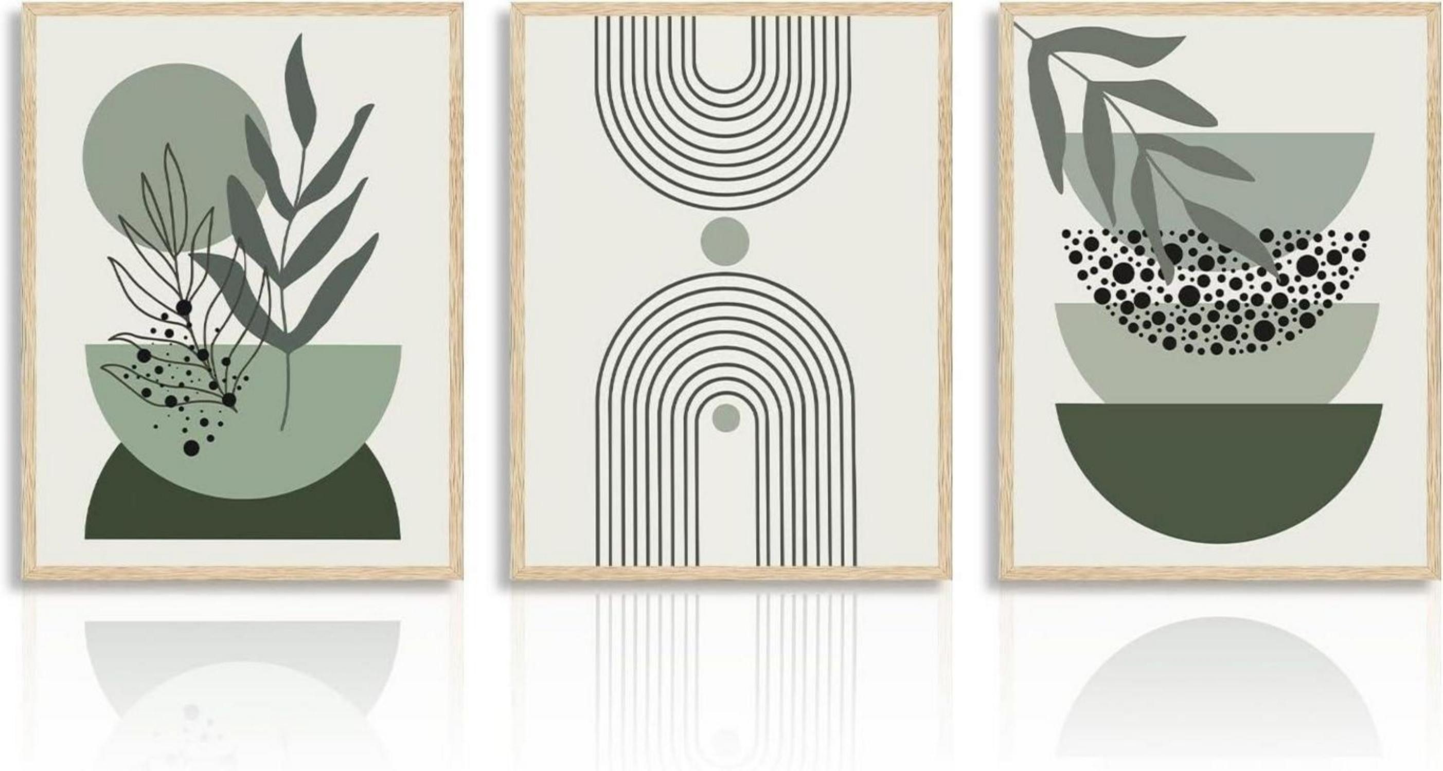 Poster Salbei Grün Boho Kunstdrucke Poster, Abstrakte Wandbilder 30x40