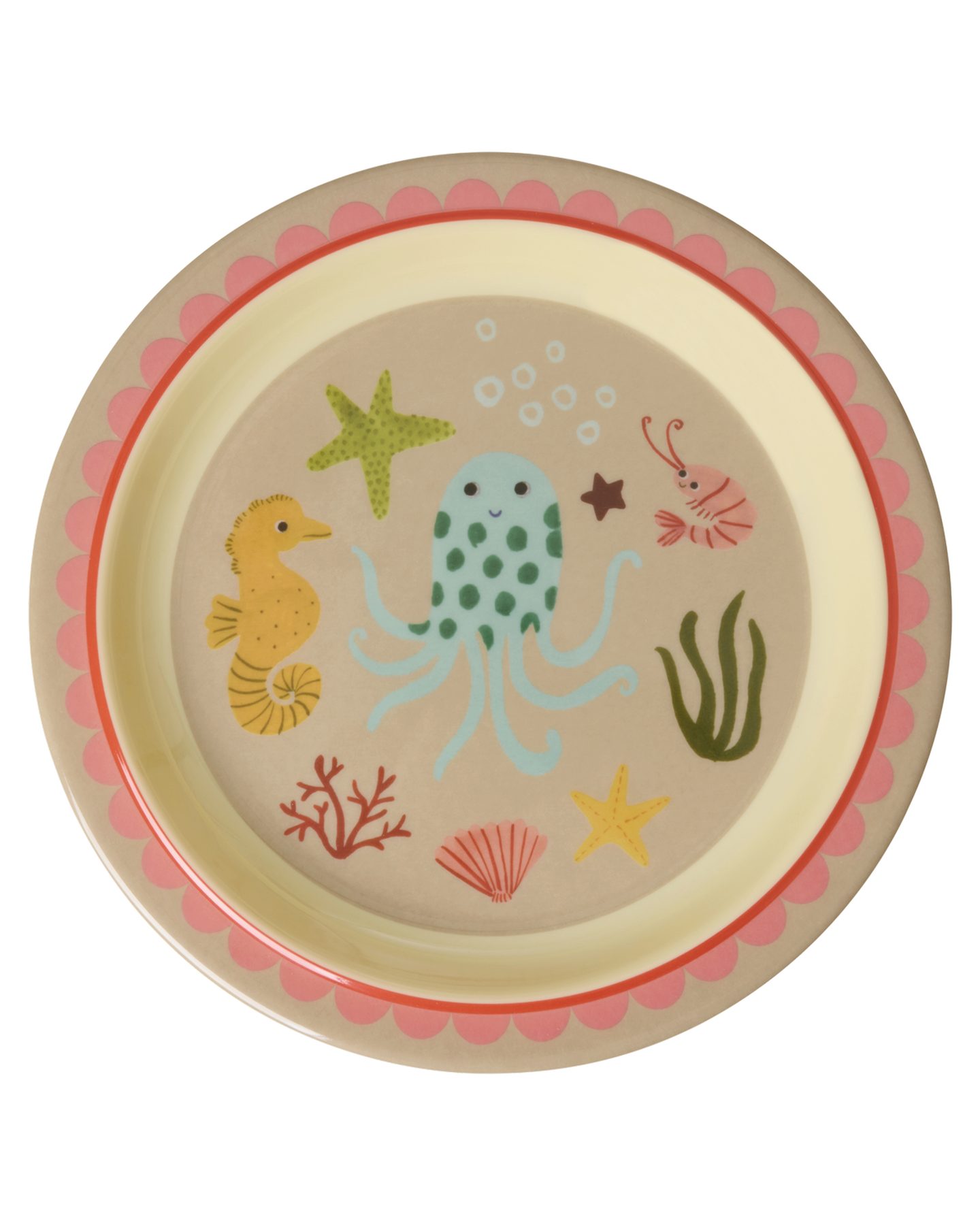 rice Kunststoffteller Rice Melamin Kinderteller - Coral Ocean Print Ø 22cm