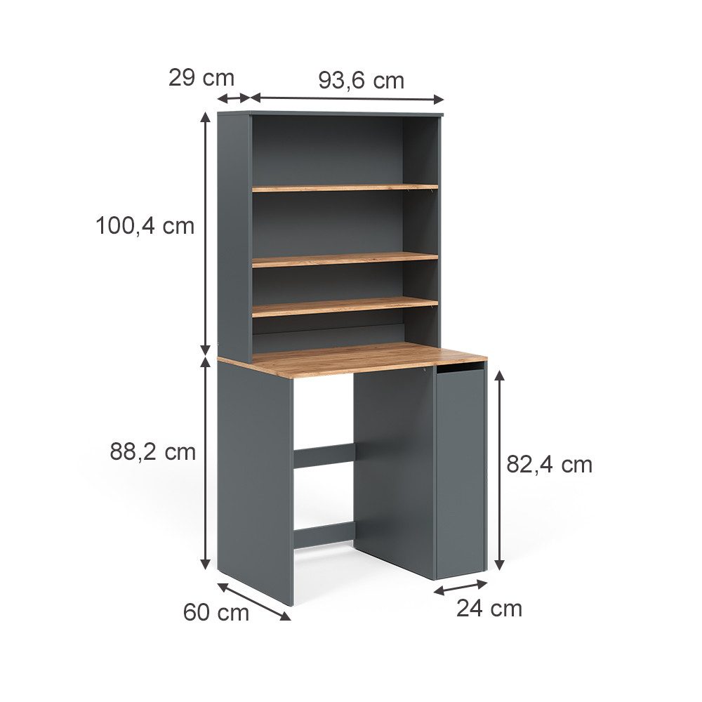 Vicco Waschmaschinenumbauschrank Viktor, Anthrazit/Goldkraft Eiche/Goldkraft Eiche, 93.6 x 88.2 cm 2... (1-St) – Bild 3 von 5