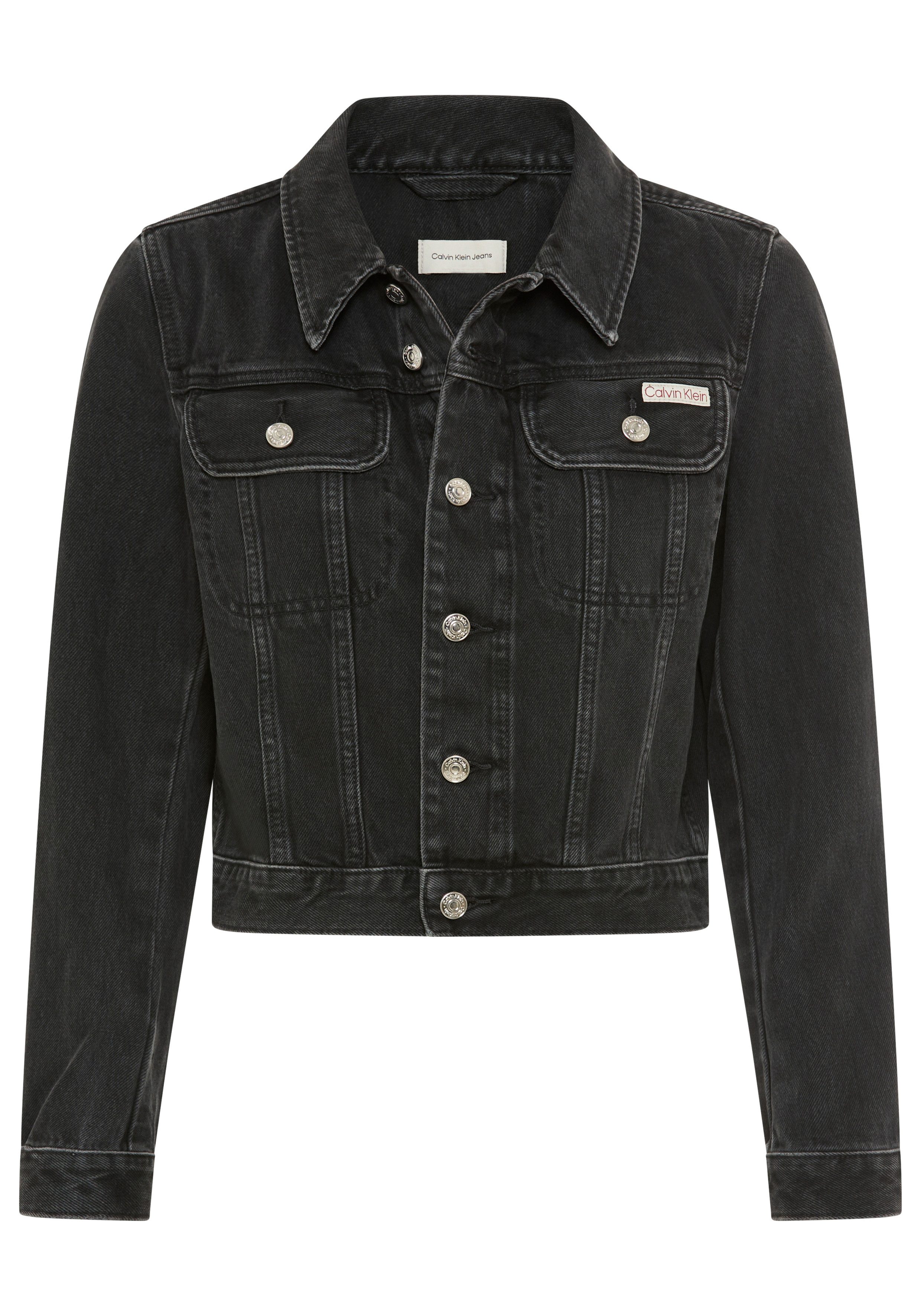 Calvin Klein Jeans Jeansjacke CROP 90S schmale, kurze Passform, used-washed