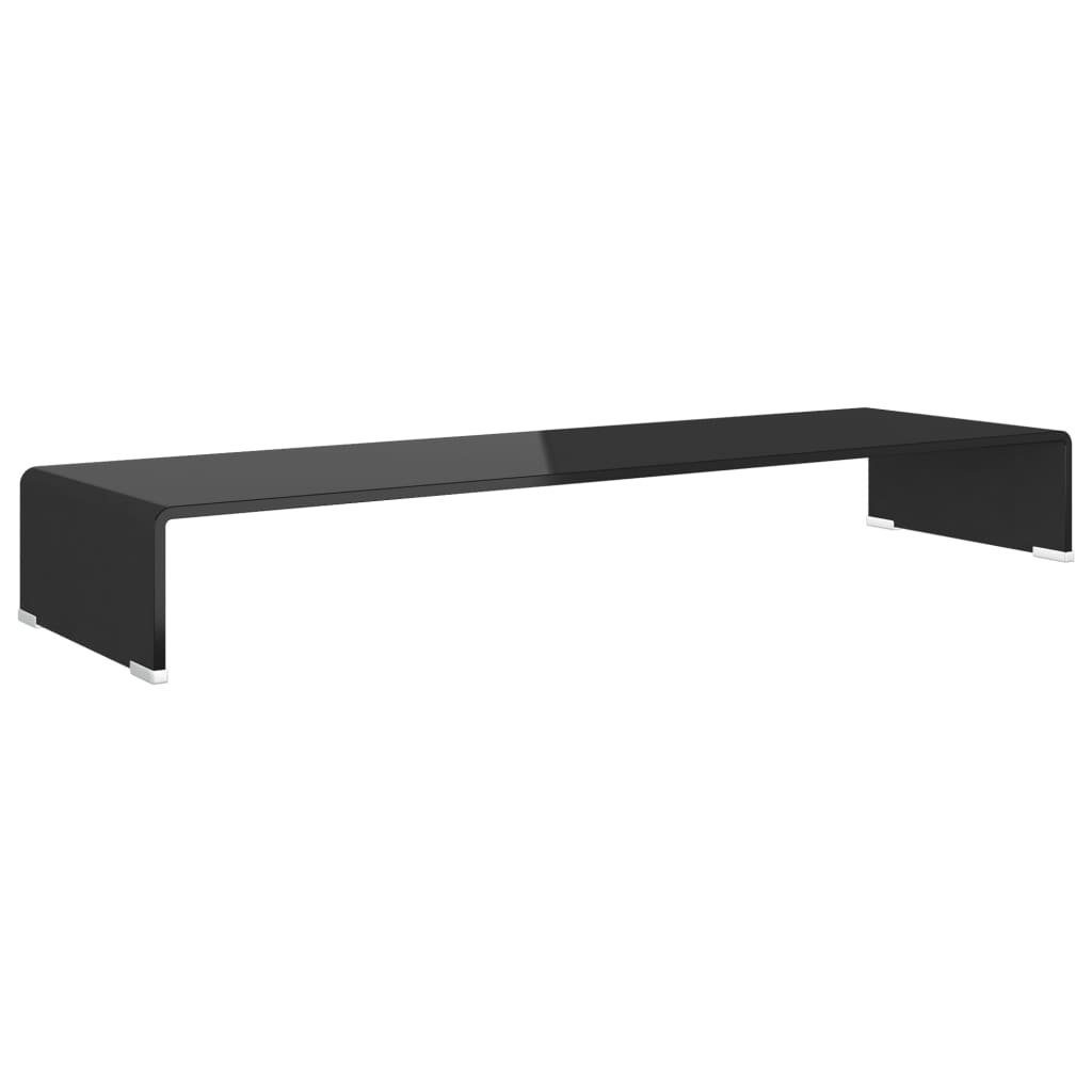 furnicato TV-Aufsatz TV-Tisch/Bildschirmerhöhung Glas Schwarz 100x30x13 cm, (1-St)