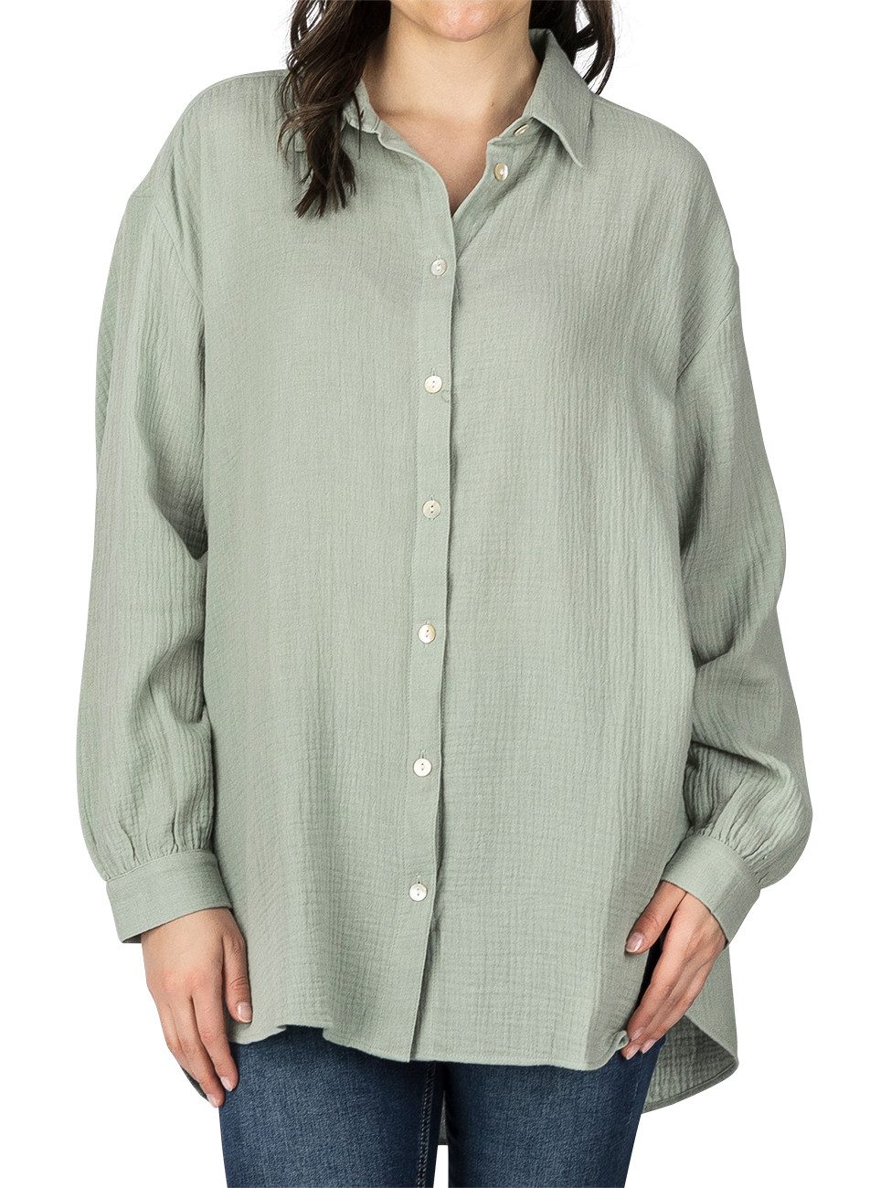 DENIMFY Hemdbluse Damen Bluse DFMathilda Oversized günstig online kaufen