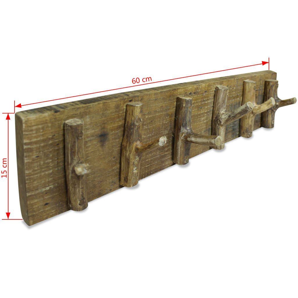 vidaXL Garderobe Garderobenleiste Altholz Massiv 60x15 cm
