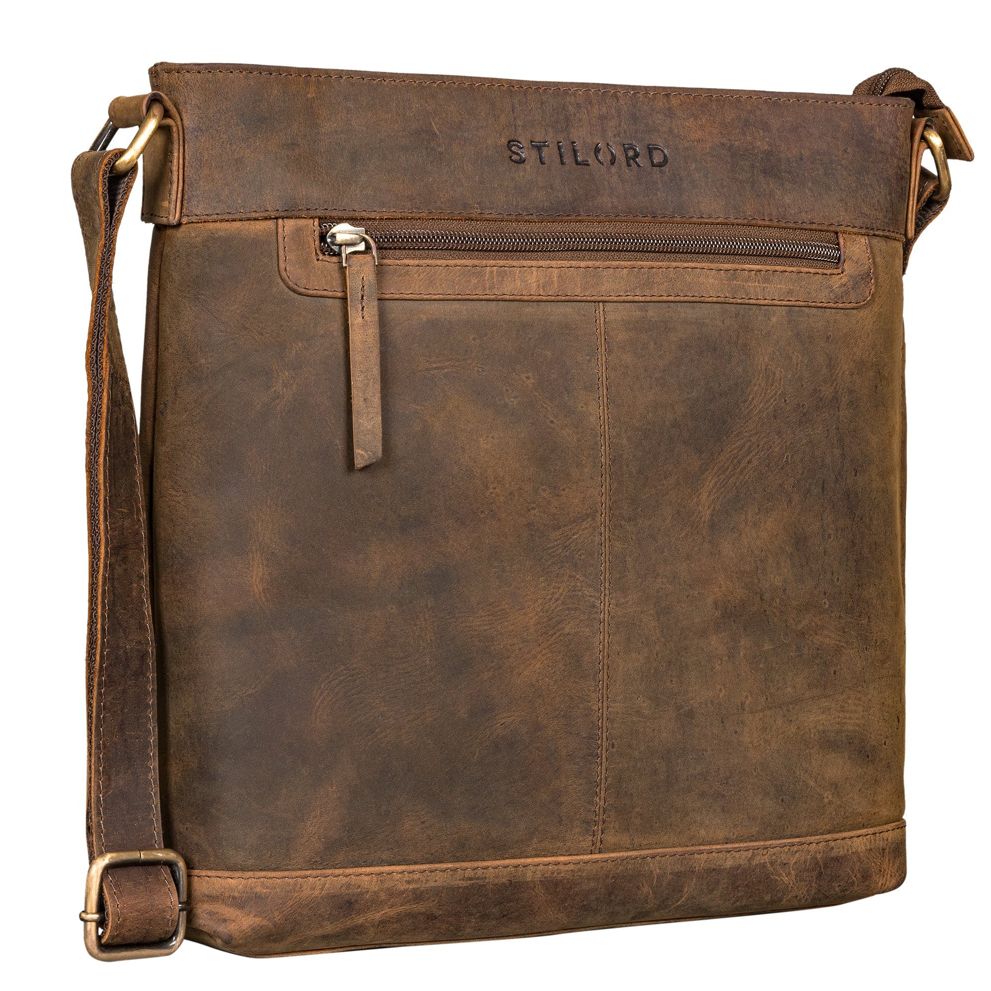 Handtasche "Henrike" Schultertasche Damen Leder im Hochformat