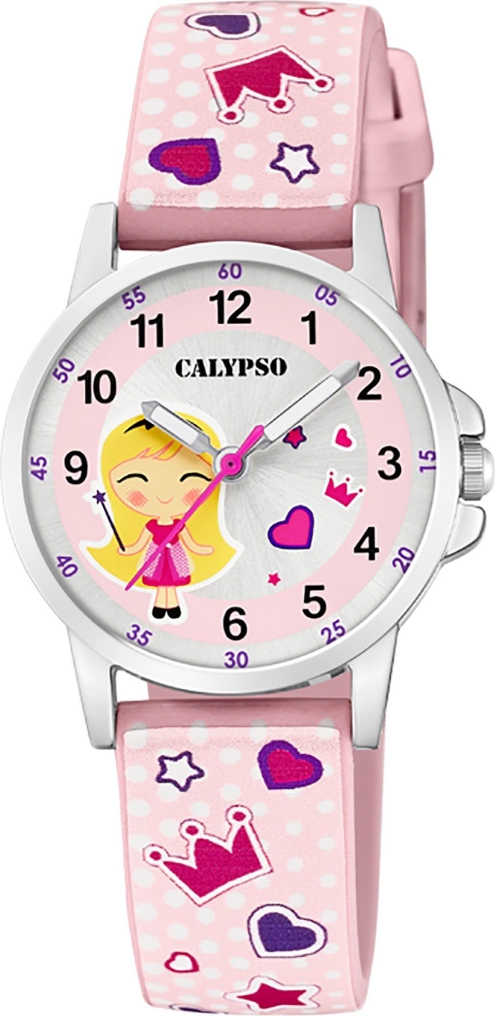 Fashion Uhr Kinder Armbanduhr Quarzuhr Kunststoff, PUarmband Calypso Kunststoffband, K5776/2 CALYPSO WATCHES Kinder rund, rosa,